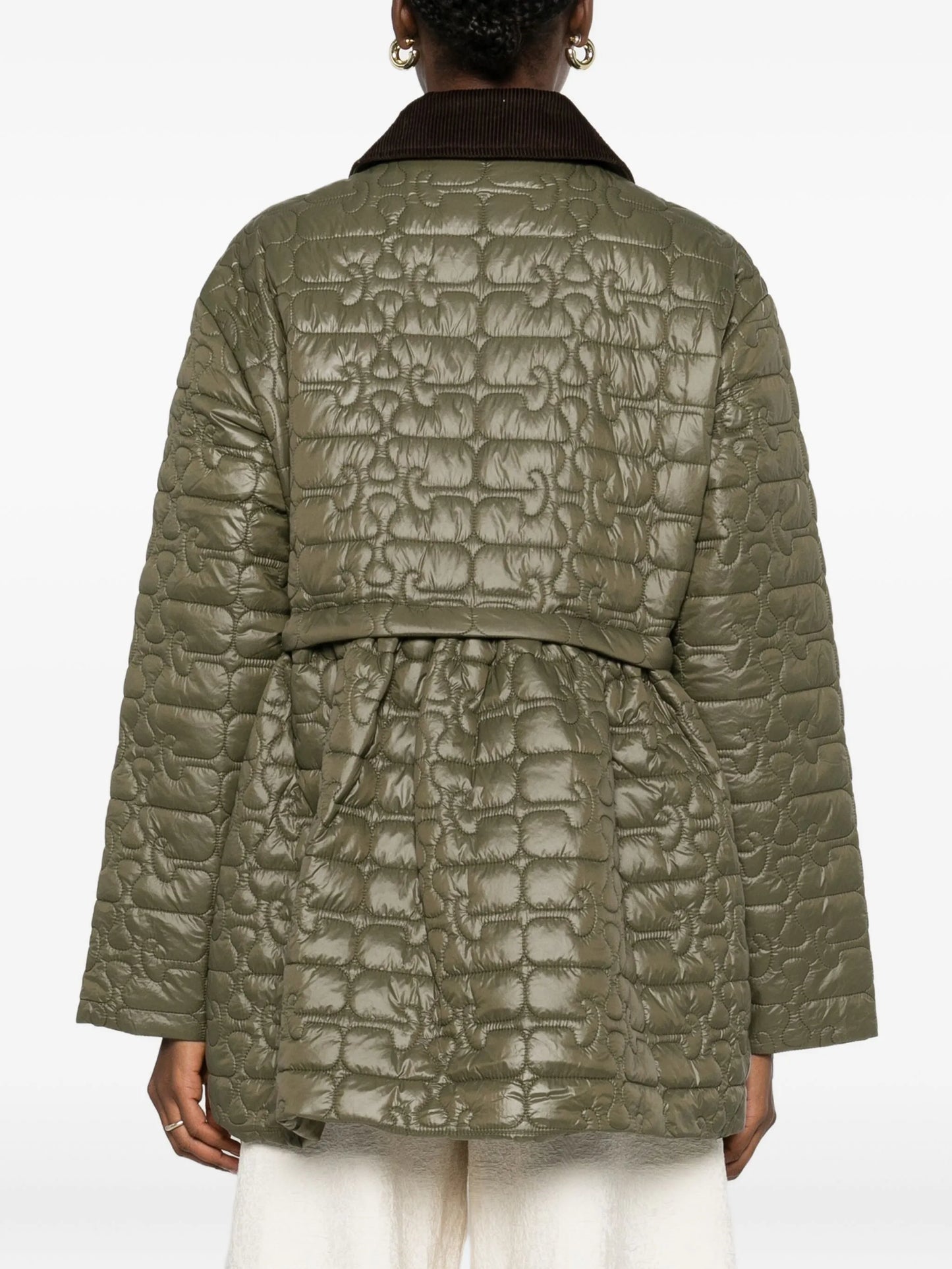corduroy collar quilted jacket