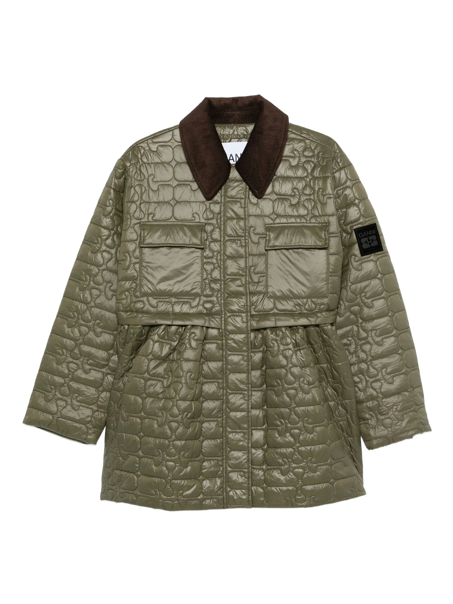 corduroy collar quilted jacket