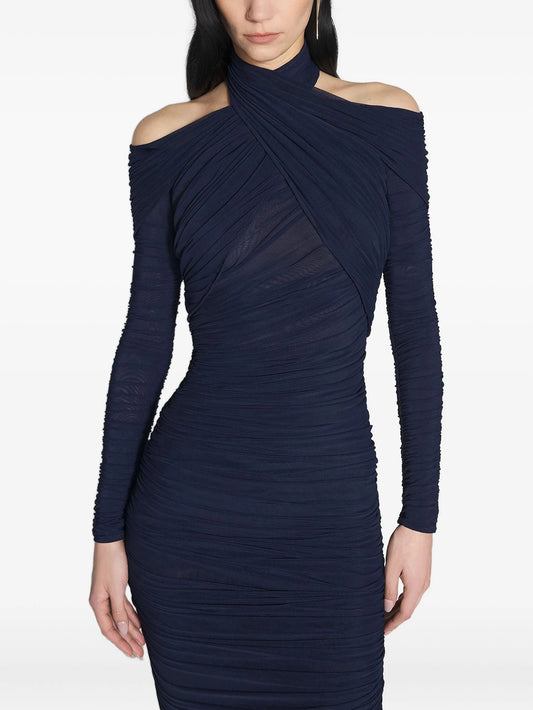 draped midi dress