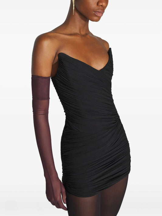 draped mini dress