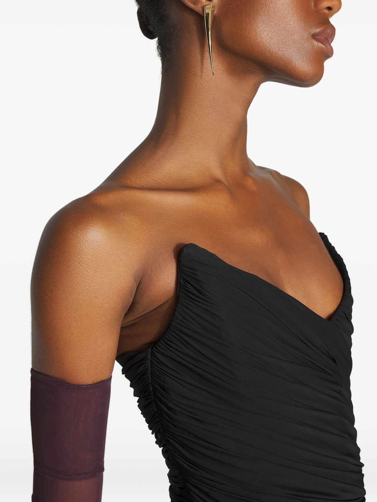 draped mini dress