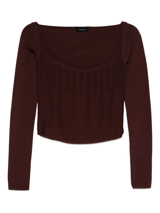 square-neck ribbed top