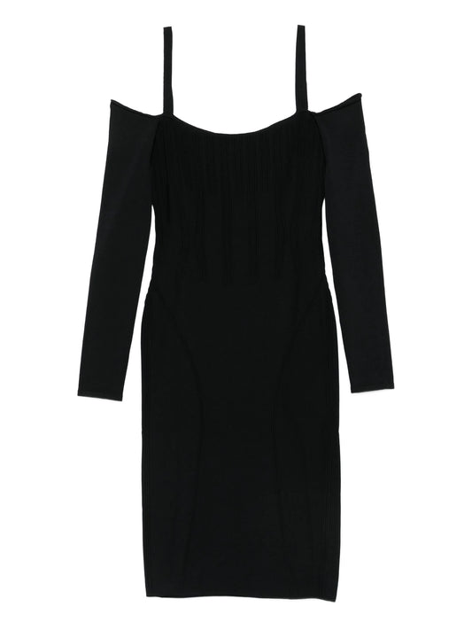 ribbed off-shoulder mini dress