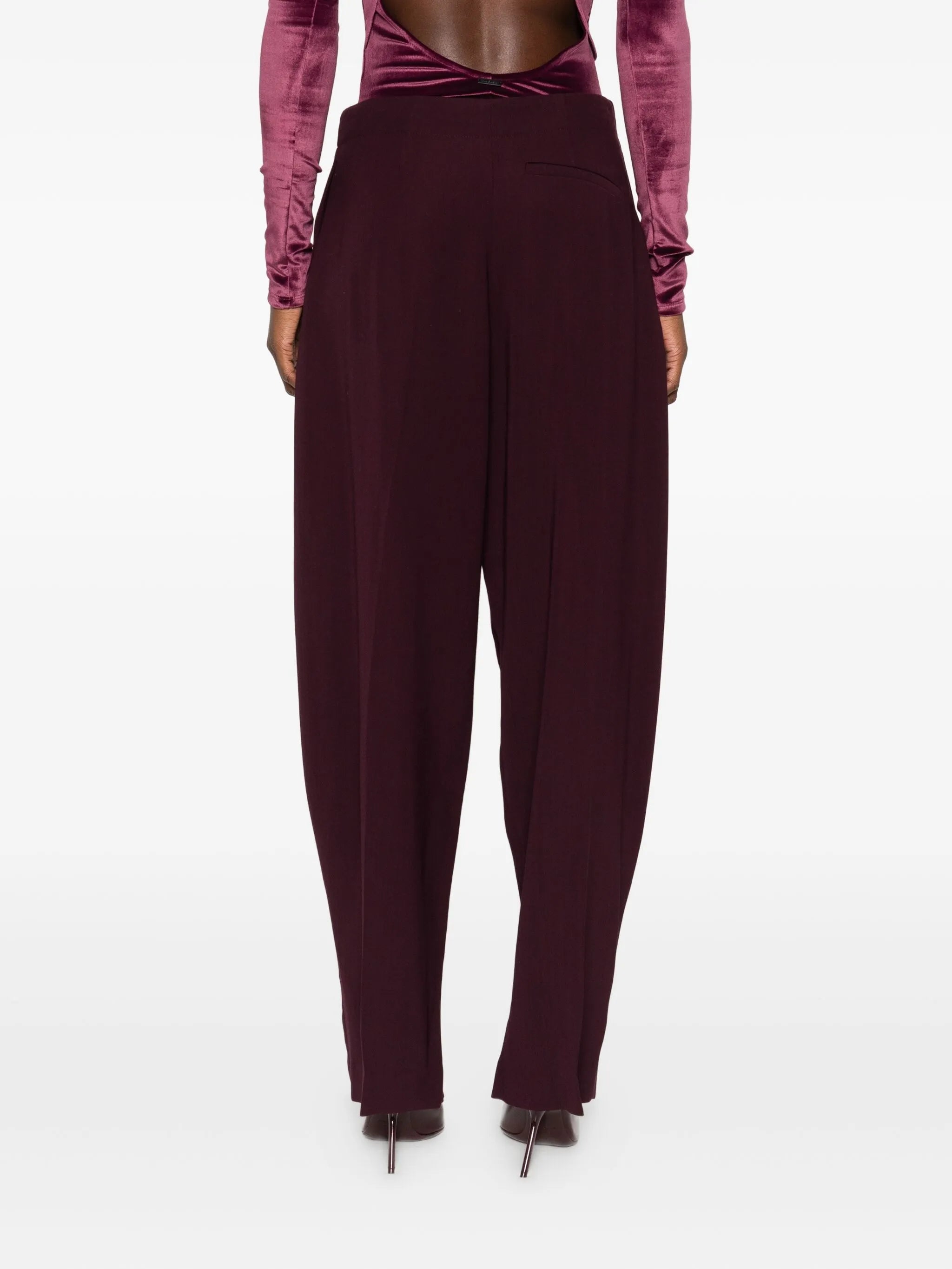 pleated split-hem trousers