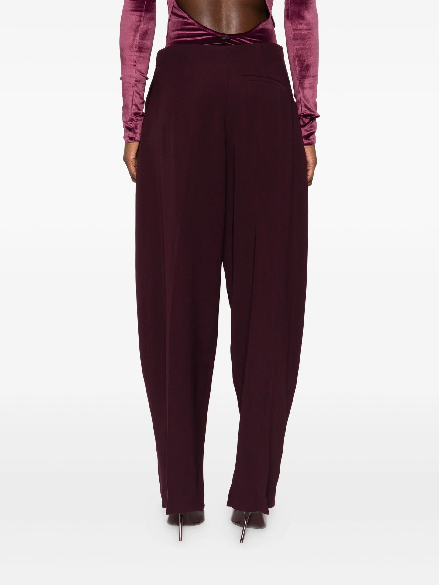 pleated split-hem trousers