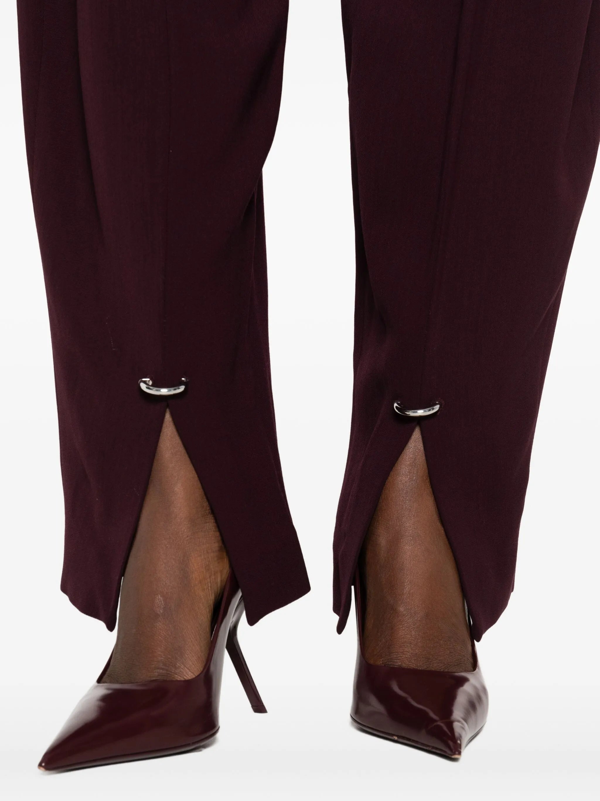 pleated split-hem trousers