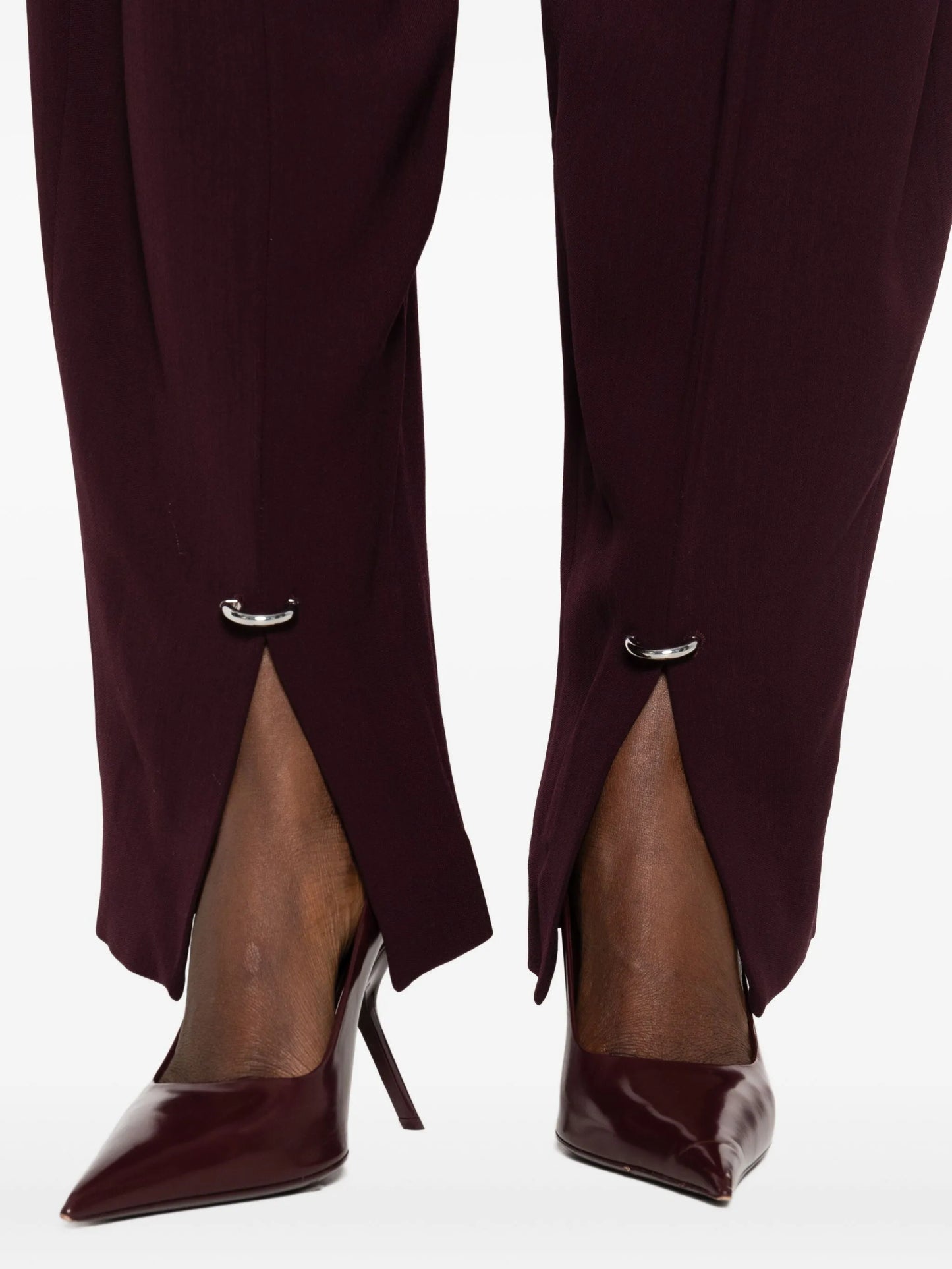 pleated split-hem trousers
