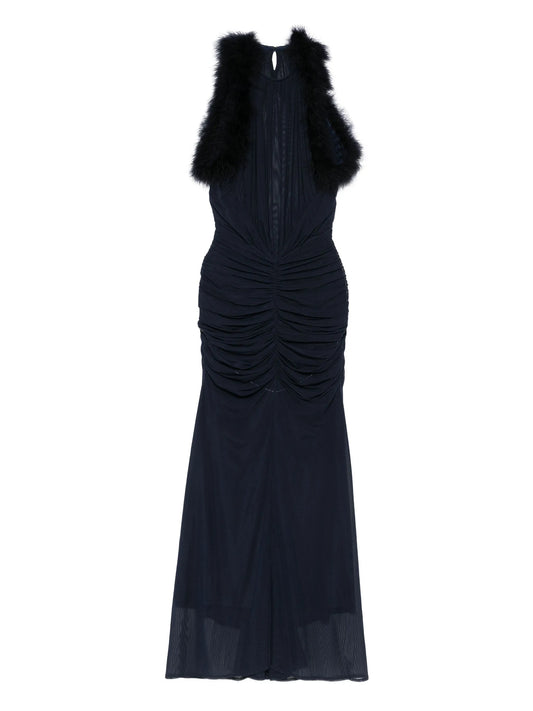 trimmed ruched dress