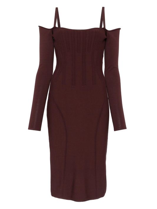 boning-detail dress