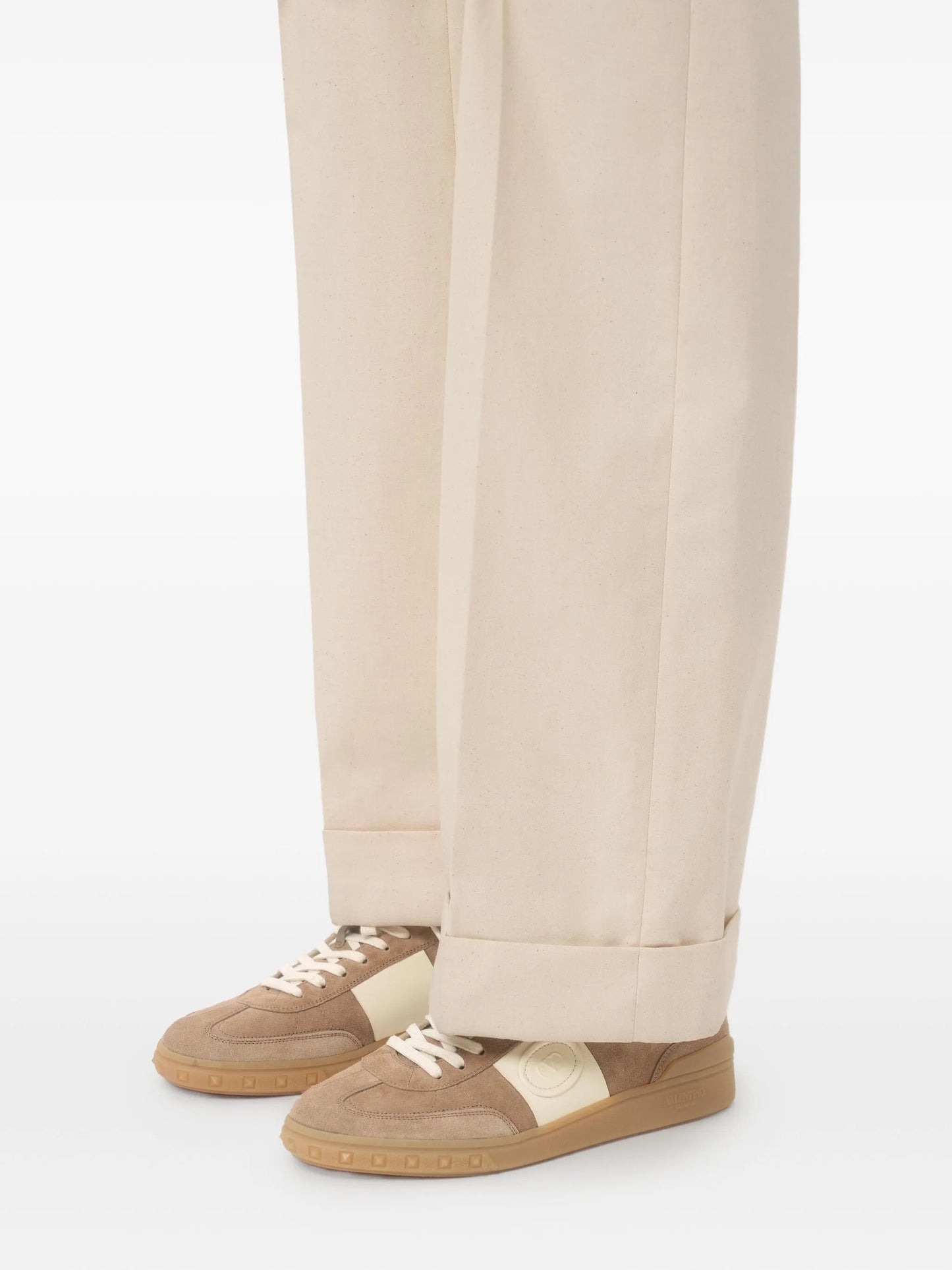 Upvillage Low Top Trainer In Split Leather And Calfskin Nappa Leather