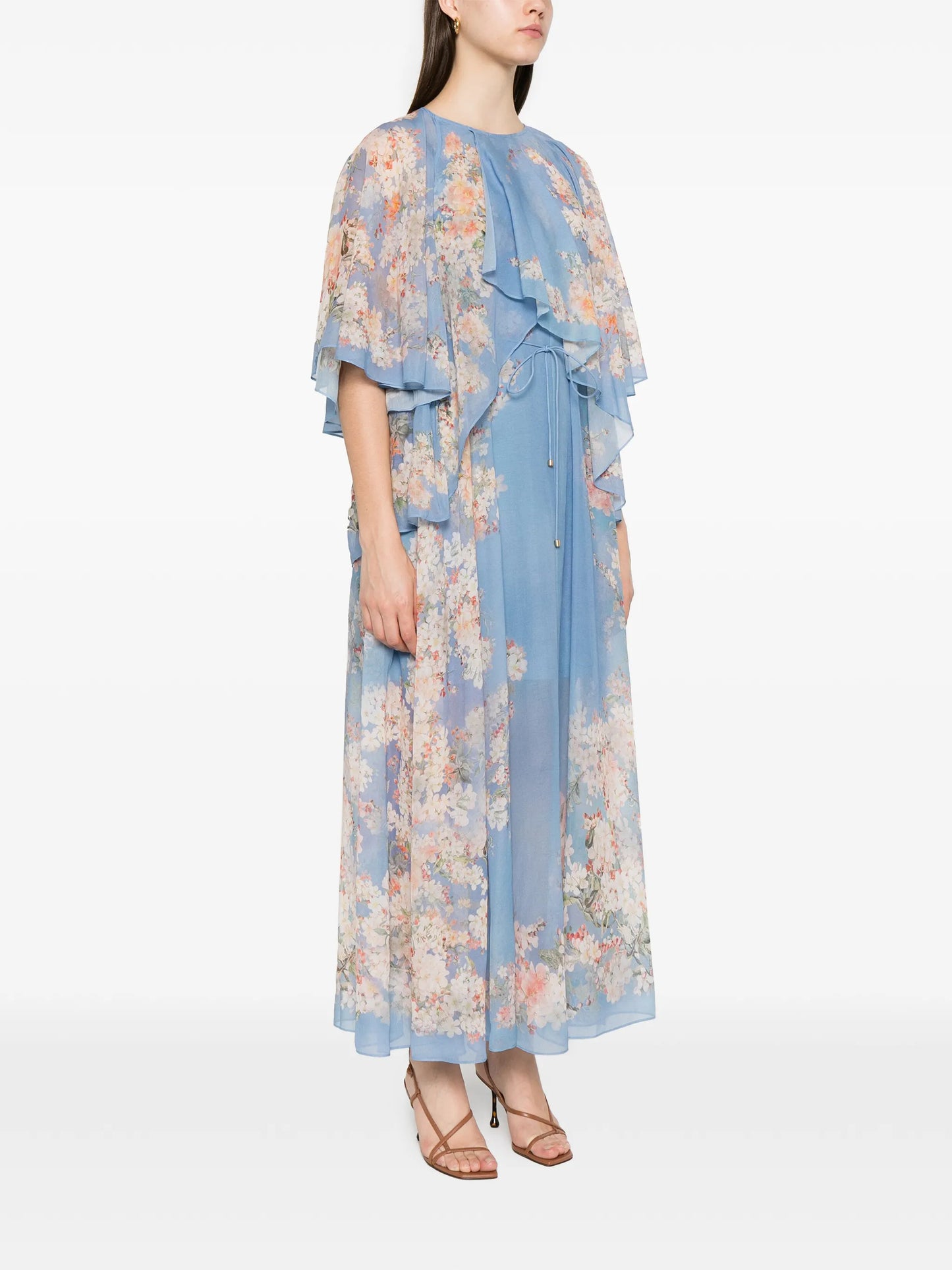 floral-print ruffled dress
