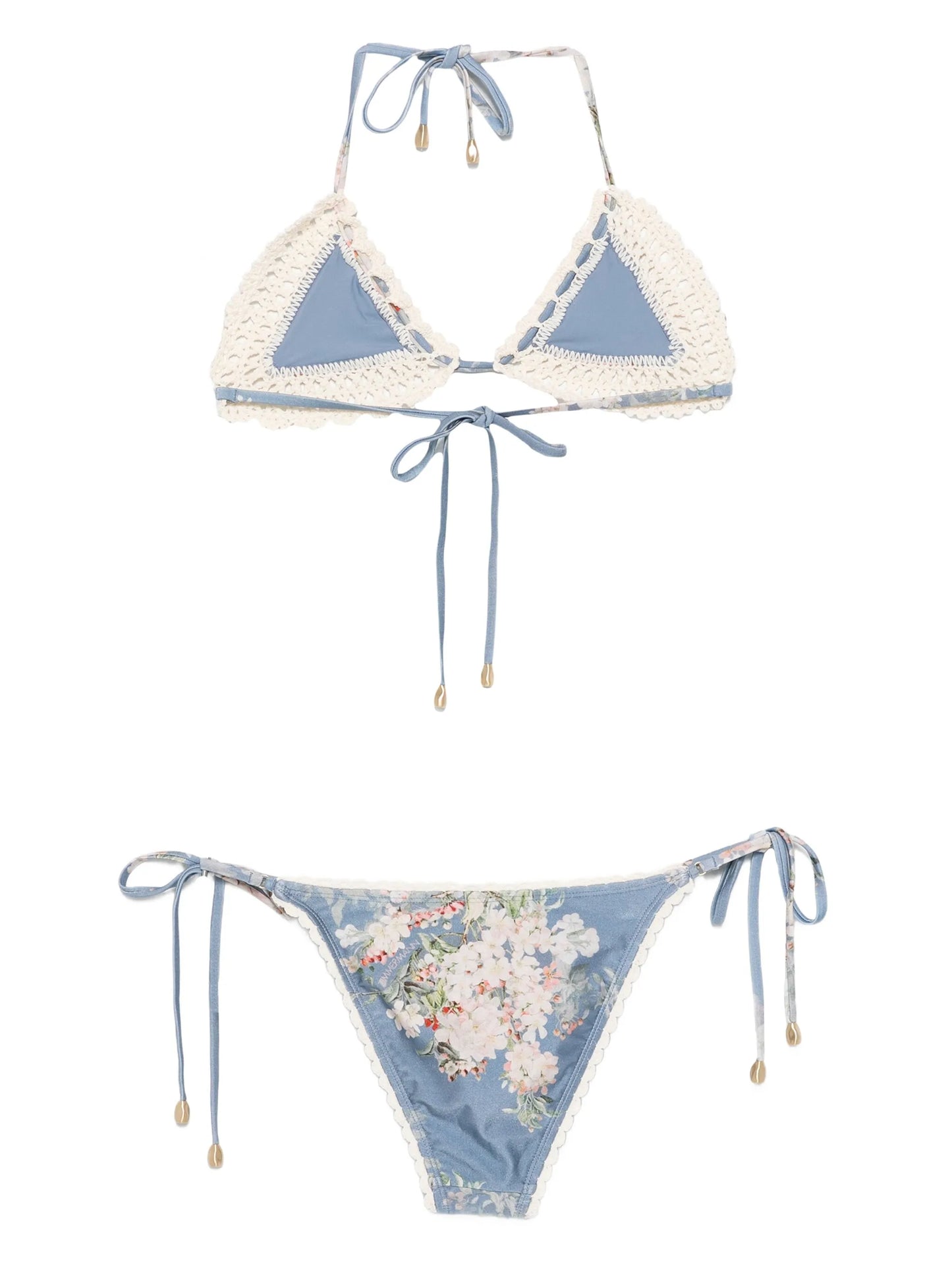 floral-print bikini
