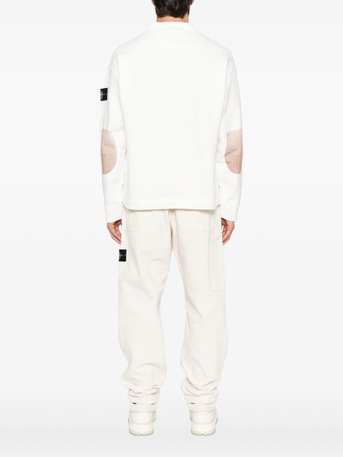 Compass-badge cotton sweater