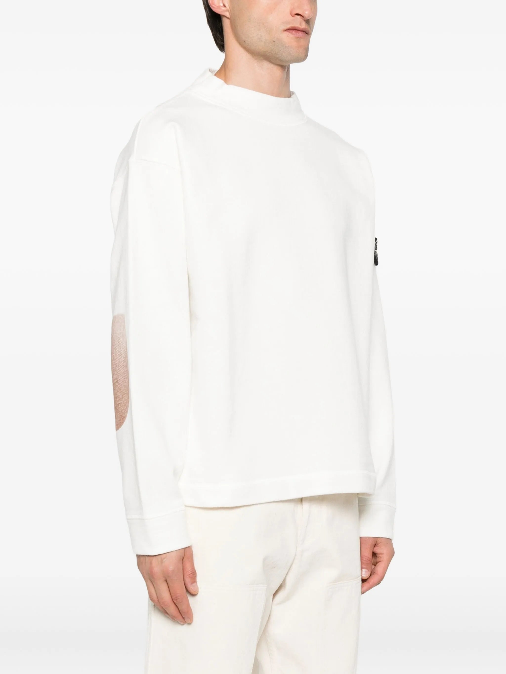 Compass-badge cotton sweater