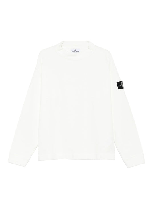 Compass-badge cotton sweater