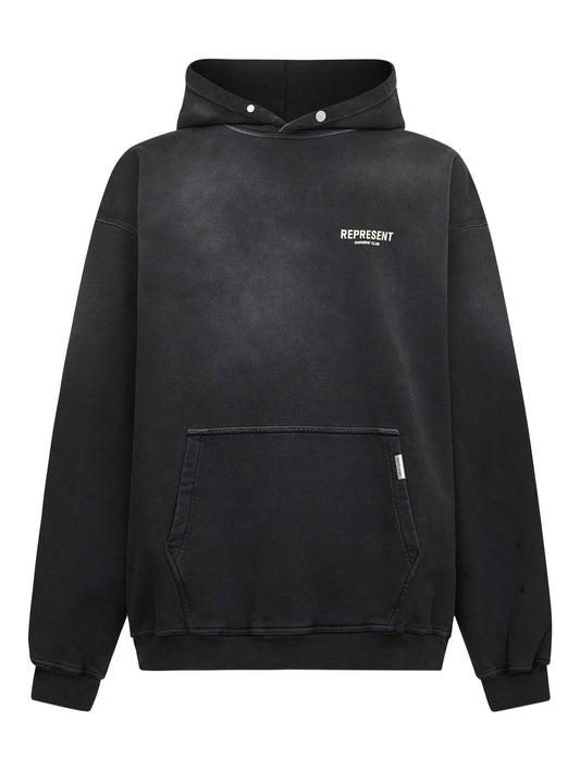 logo-print cotton hoodie