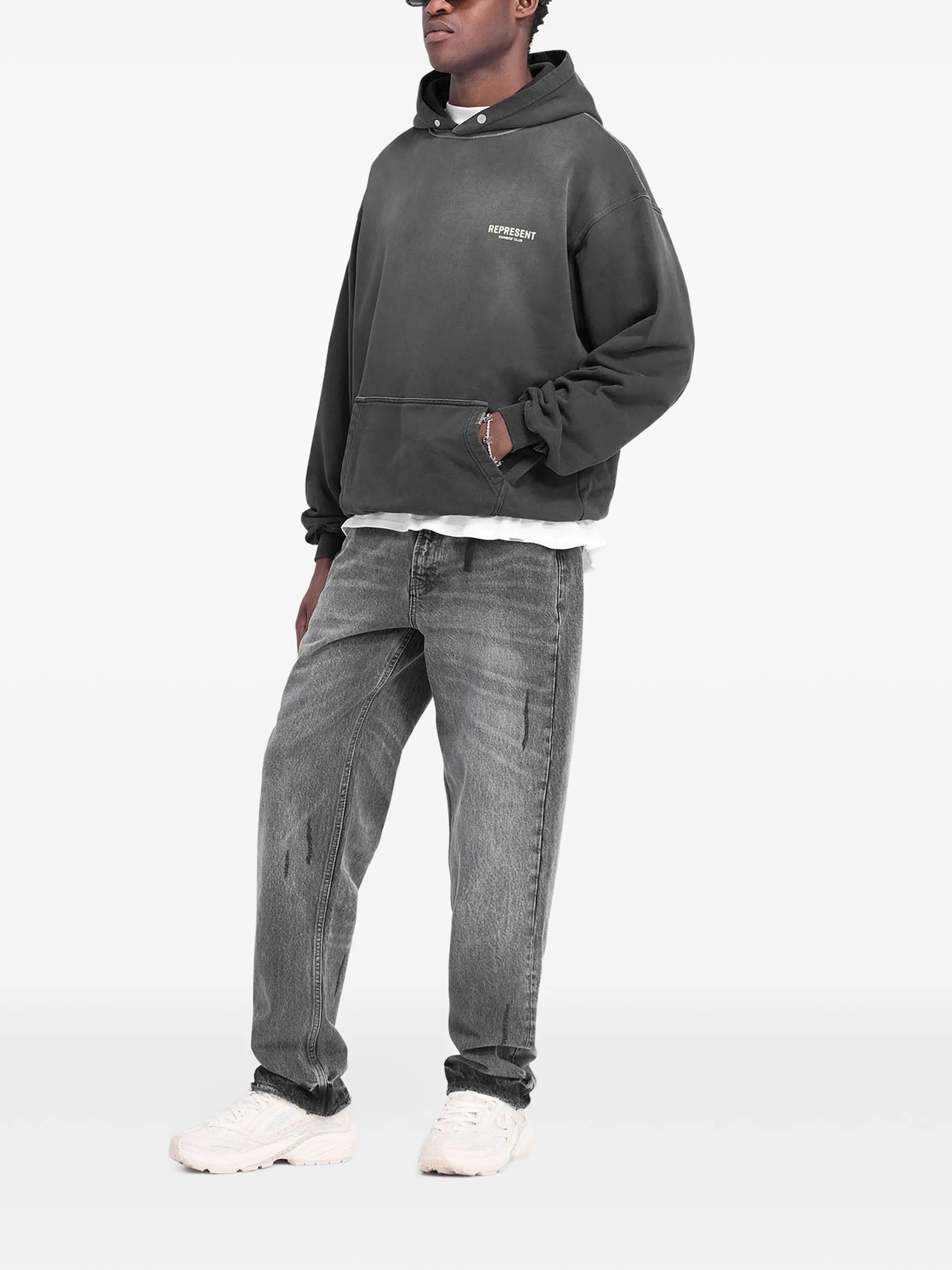 logo-print cotton hoodie