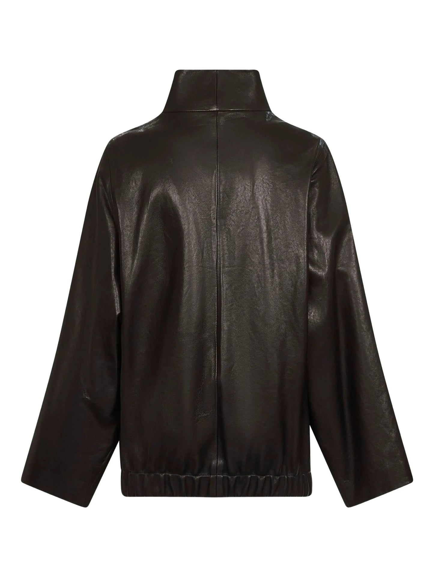 high-collar zip-front jacket