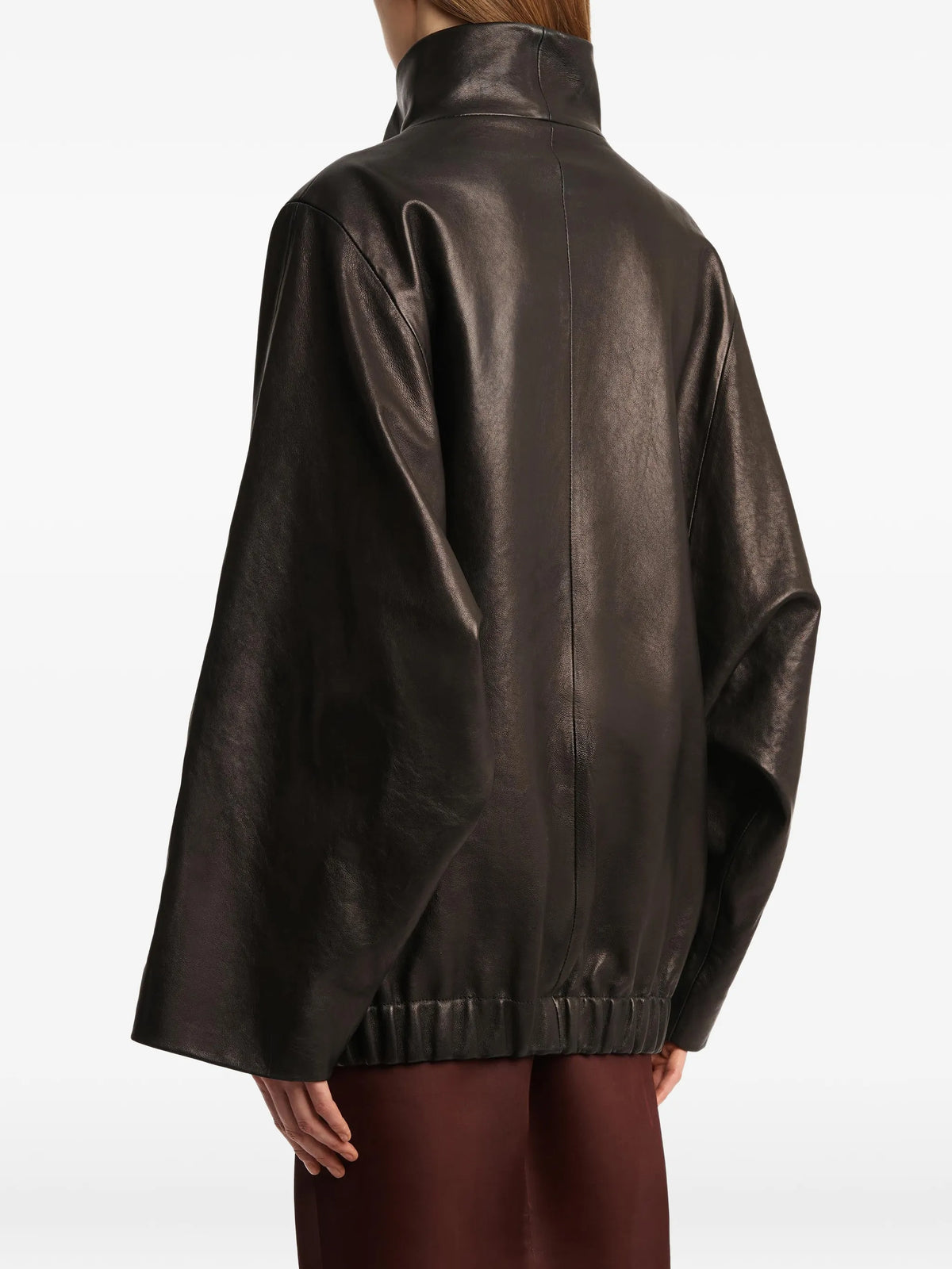 high-collar zip-front jacket
