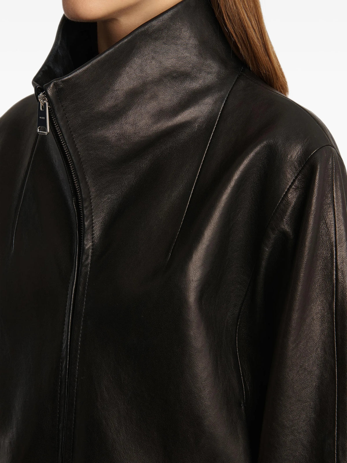 high-collar zip-front jacket
