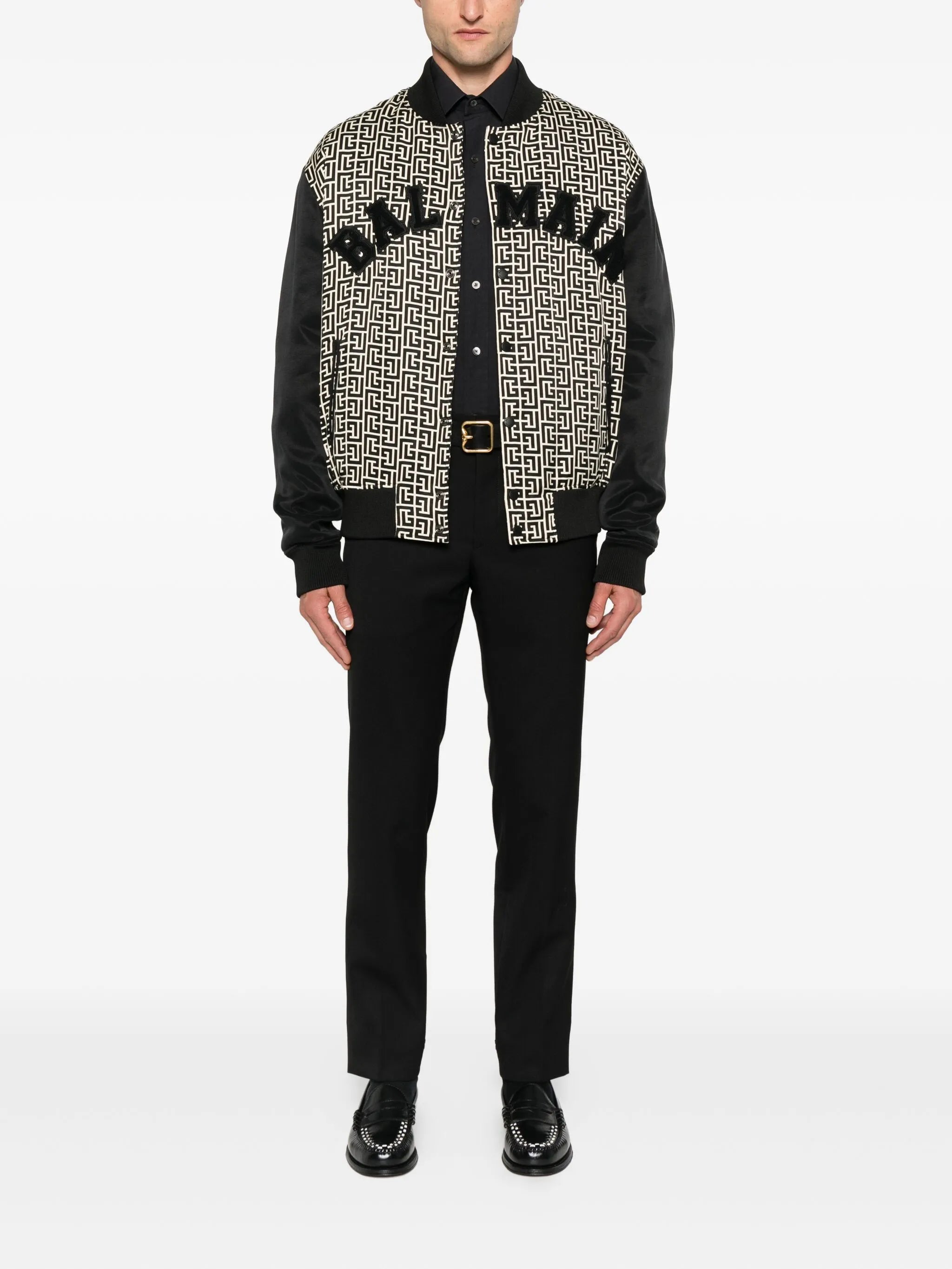geometric-pattern bomber jacket