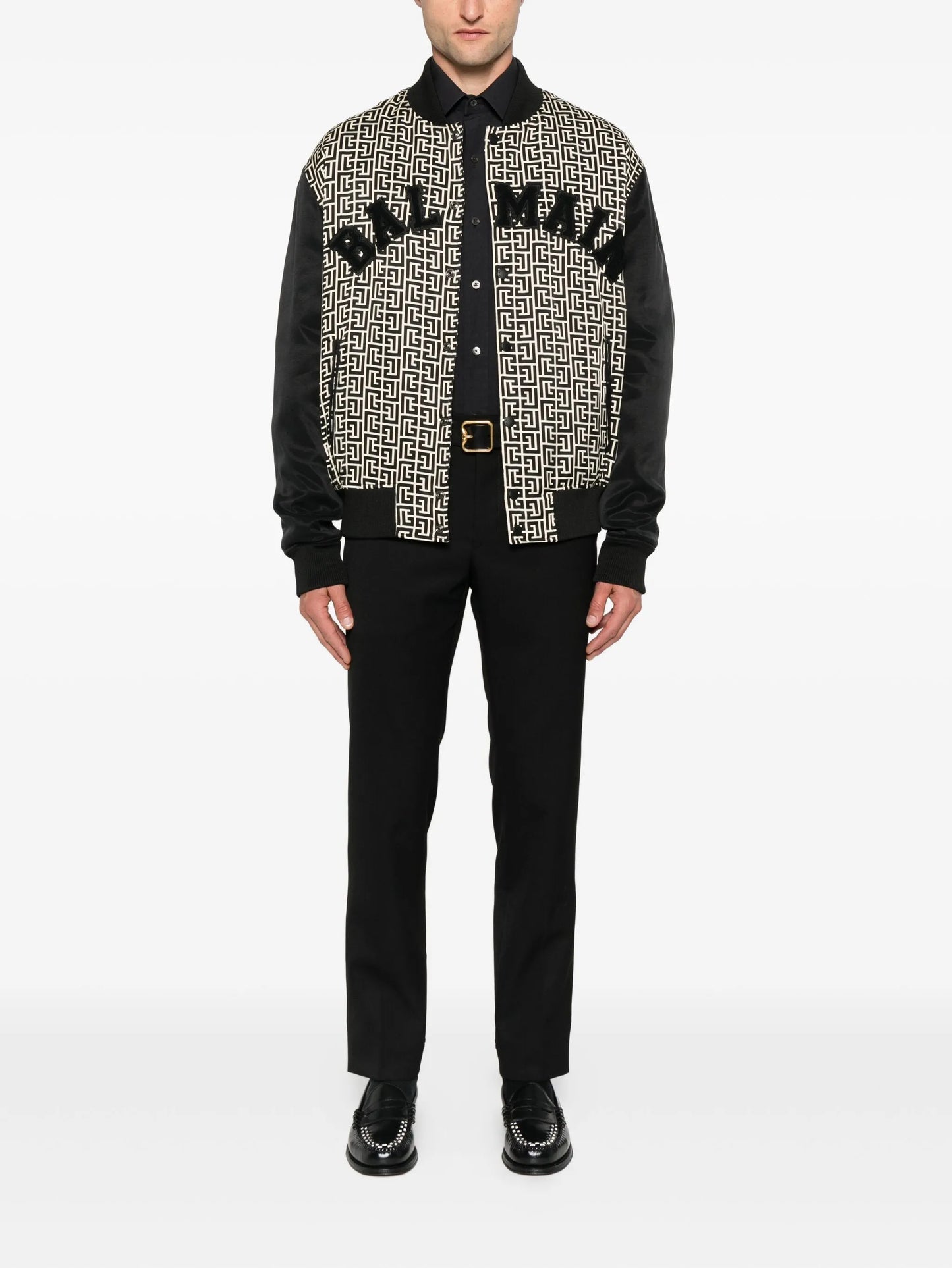 geometric-pattern bomber jacket