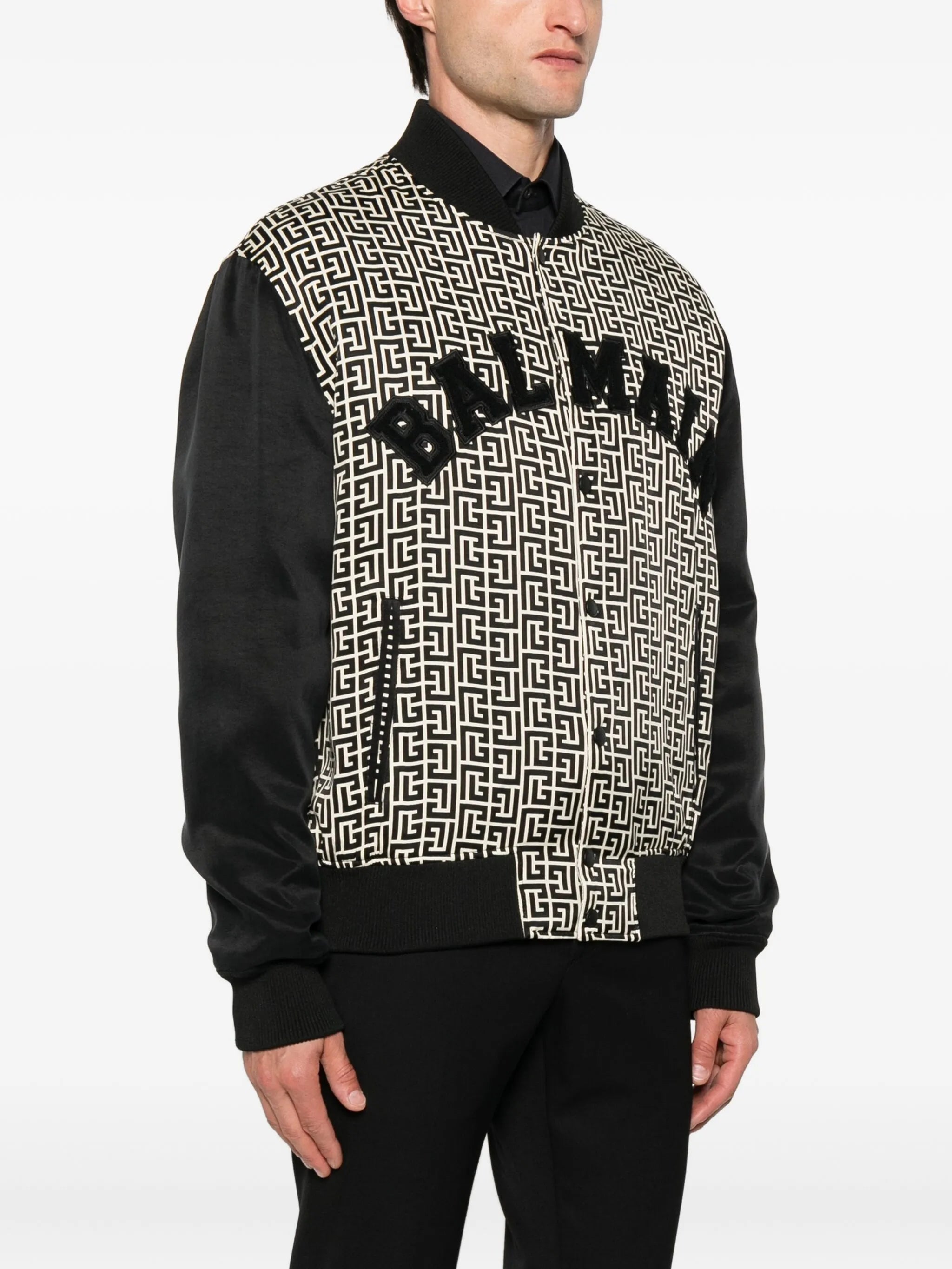 geometric-pattern bomber jacket