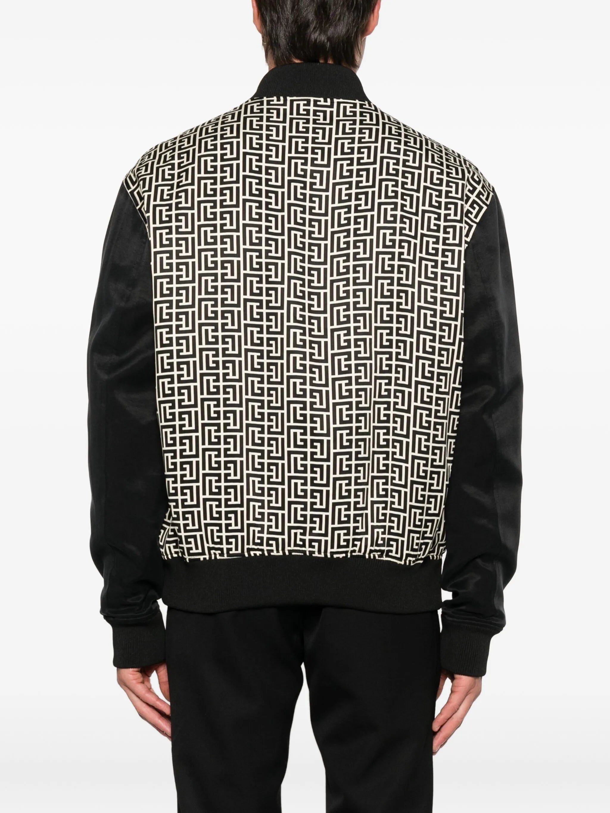 geometric-pattern bomber jacket