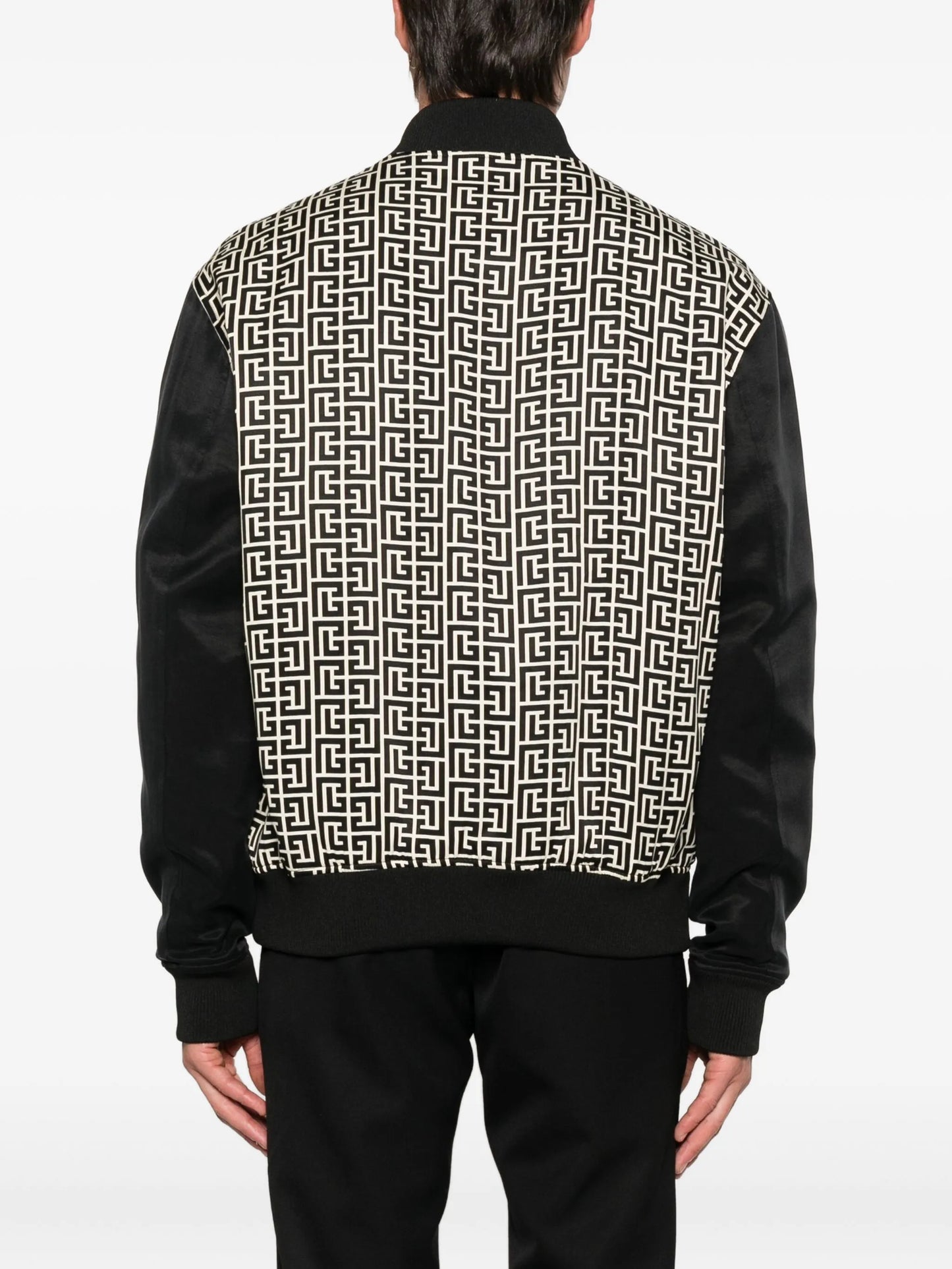 geometric-pattern bomber jacket