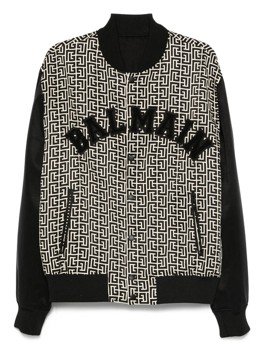 geometric-pattern bomber jacket