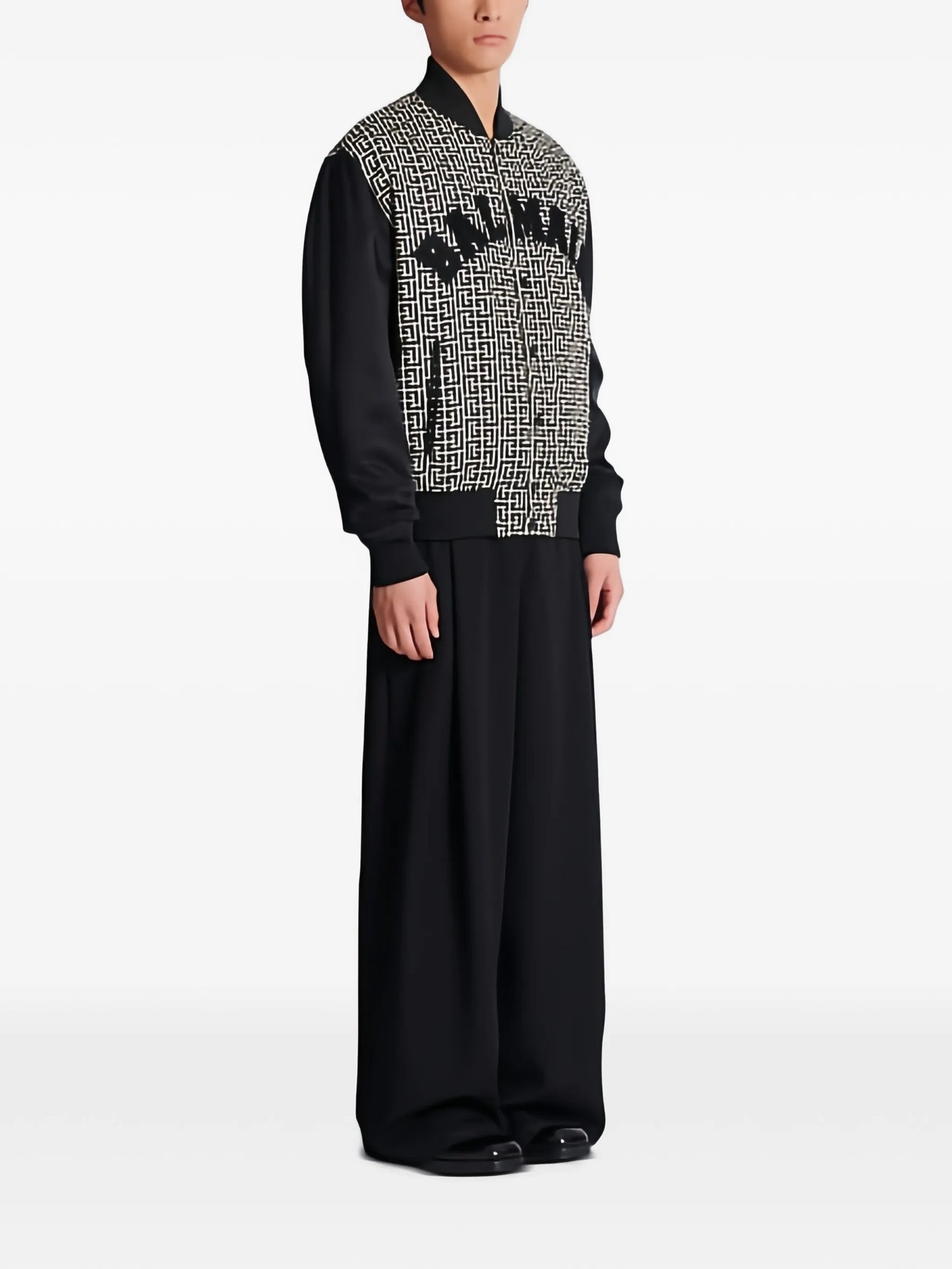 geometric-pattern bomber jacket