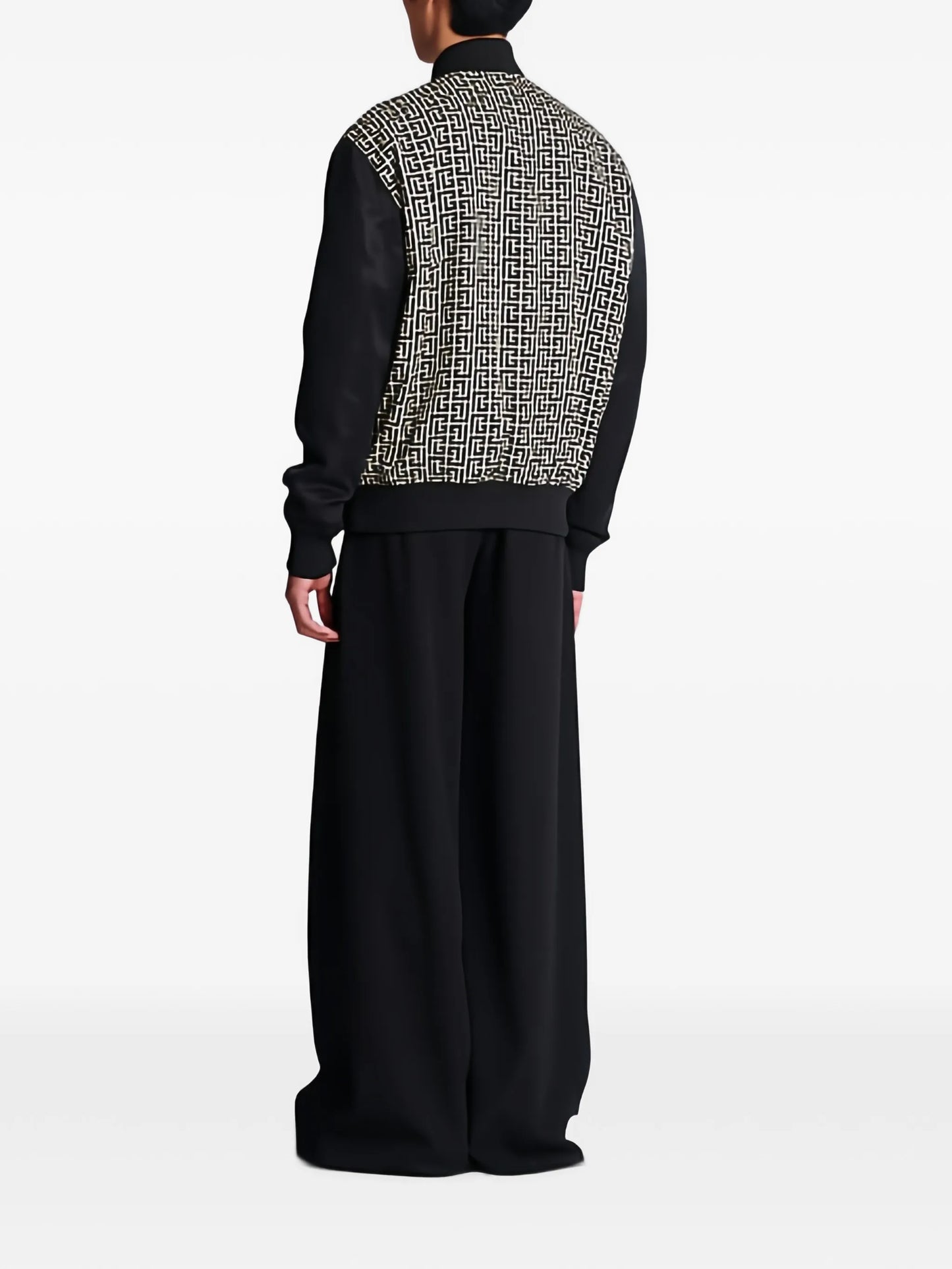 geometric-pattern bomber jacket