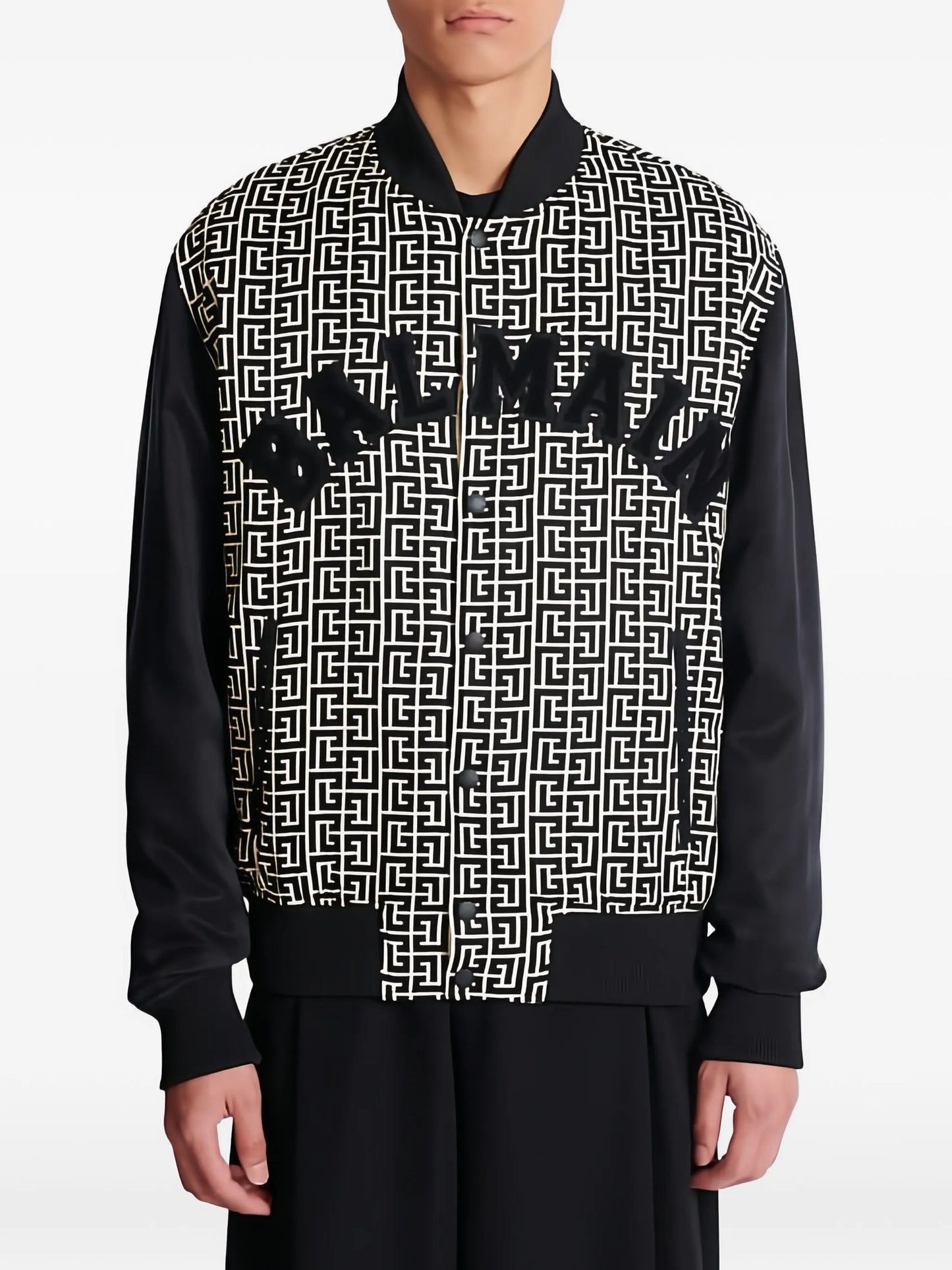 geometric-pattern bomber jacket