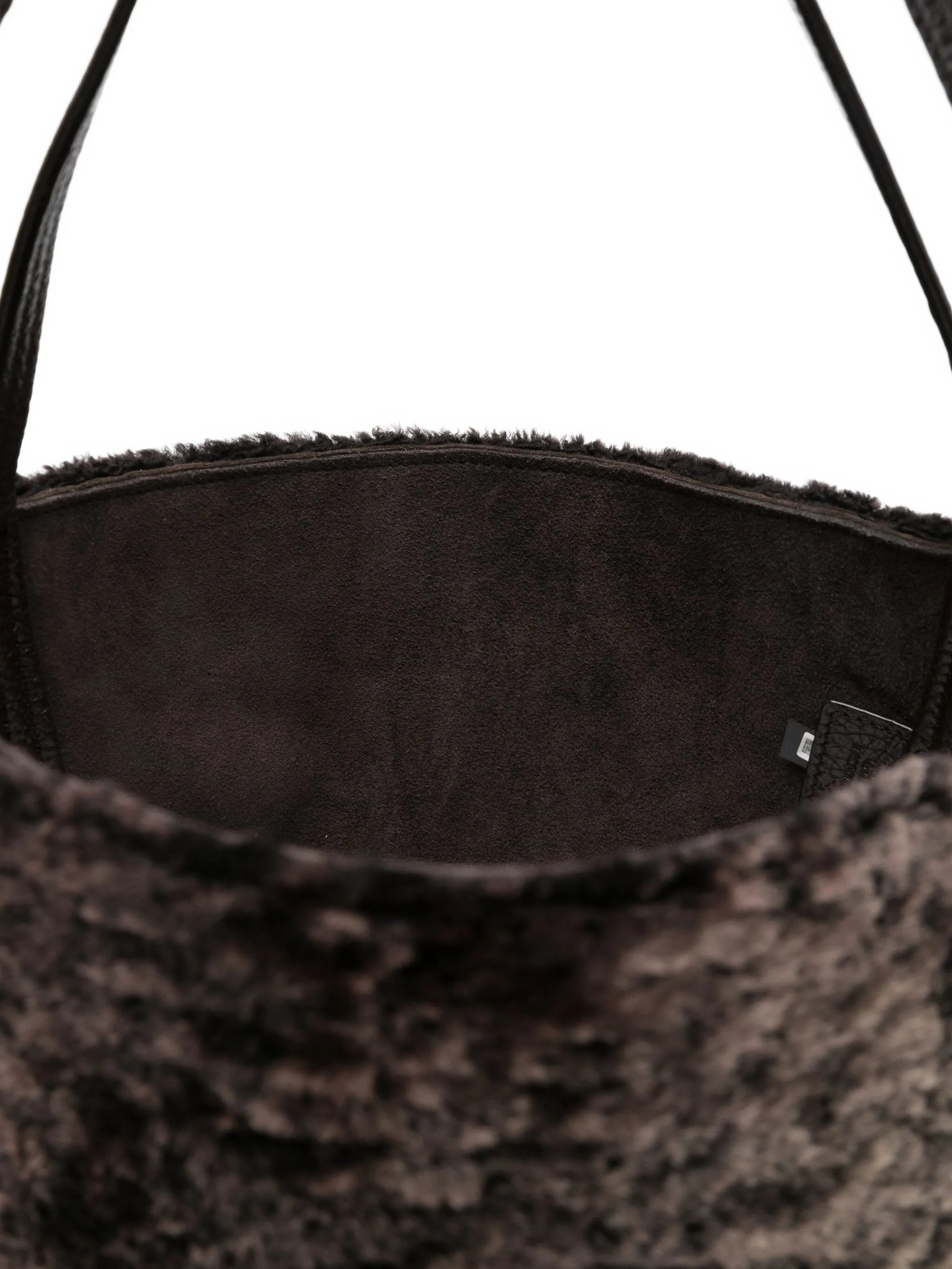 Spin shearling tote bag
