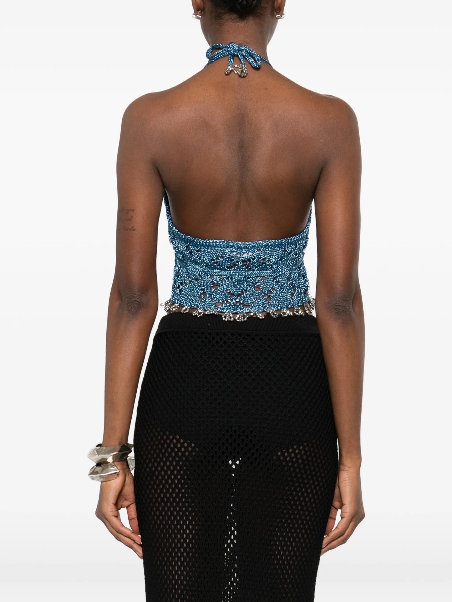halterneck embellished top