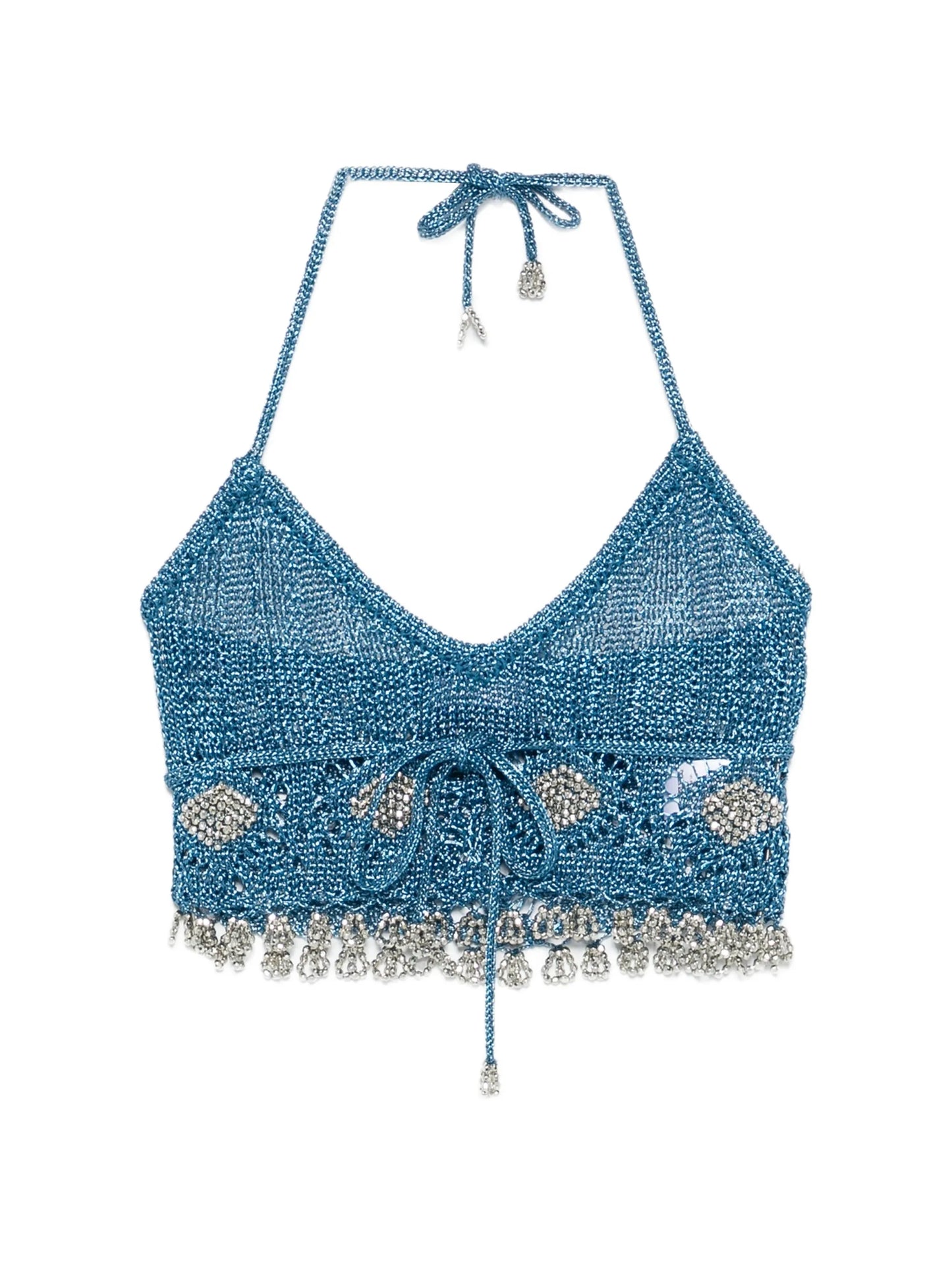 halterneck embellished top