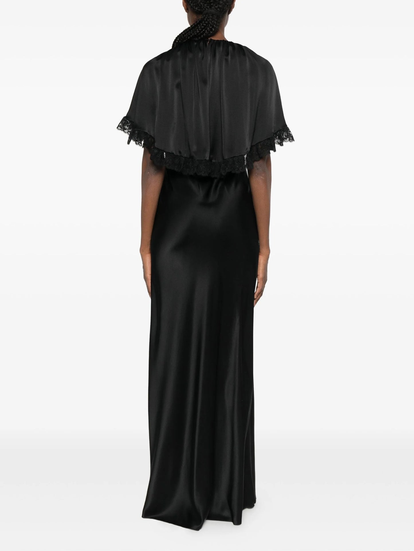 lace-cape maxi dress