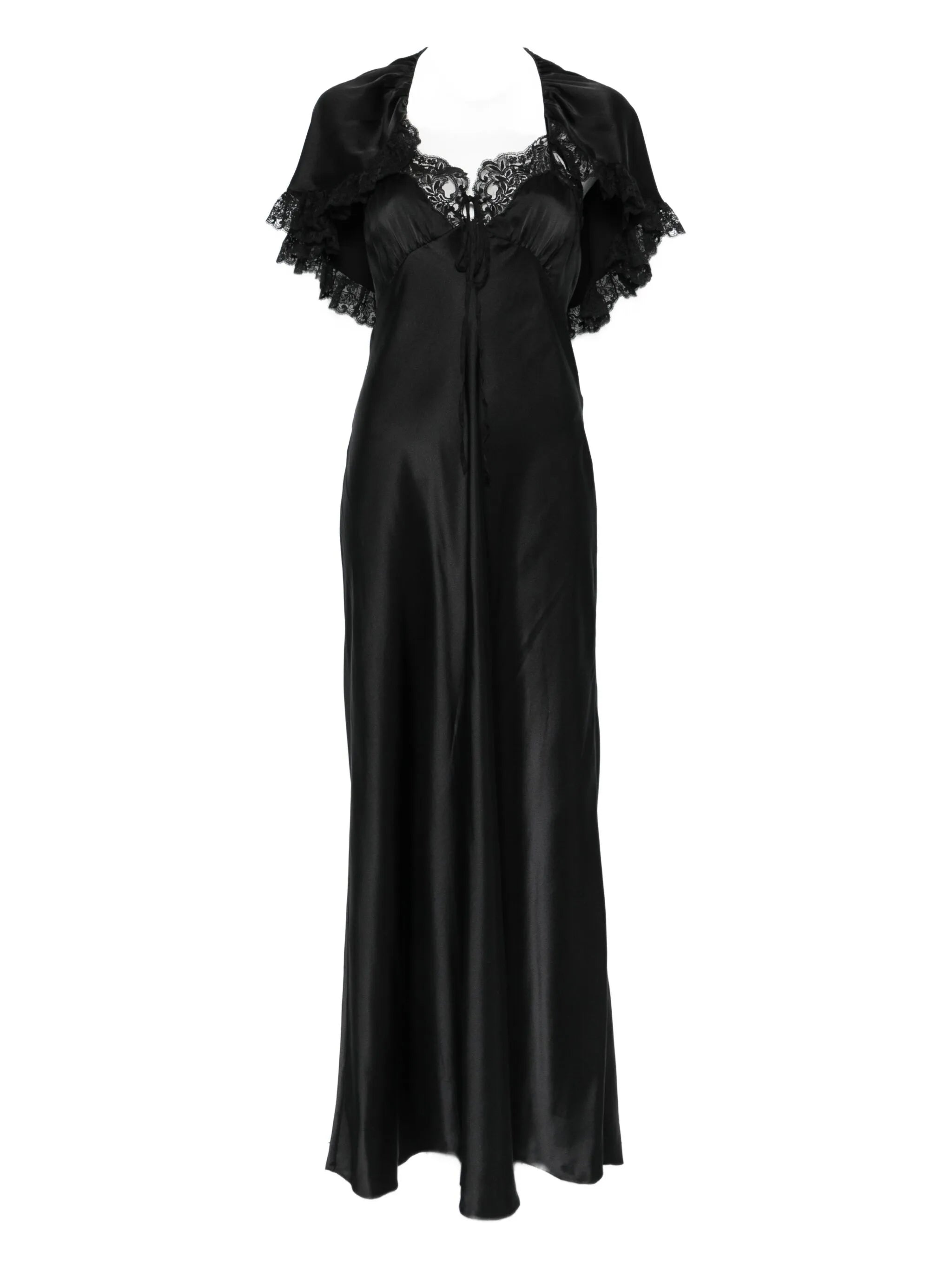 lace-cape maxi dress