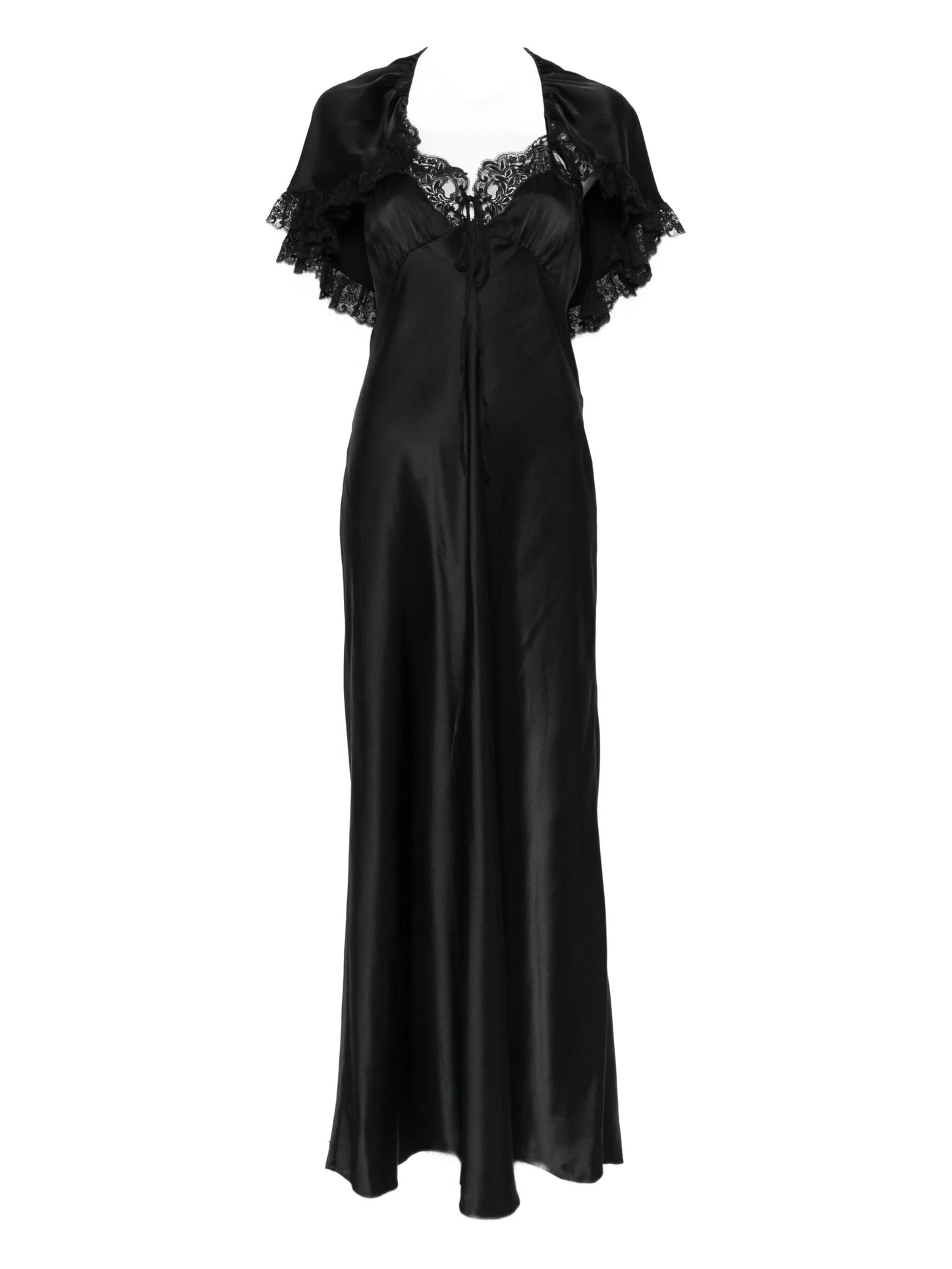 lace-cape maxi dress