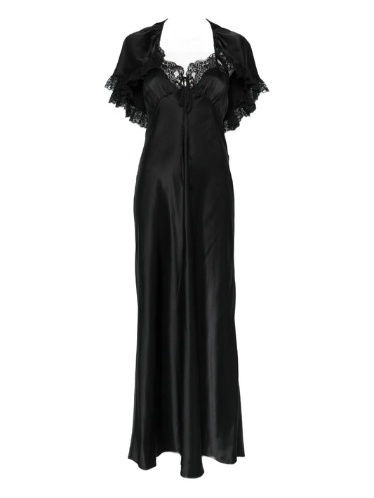 lace-cape maxi dress