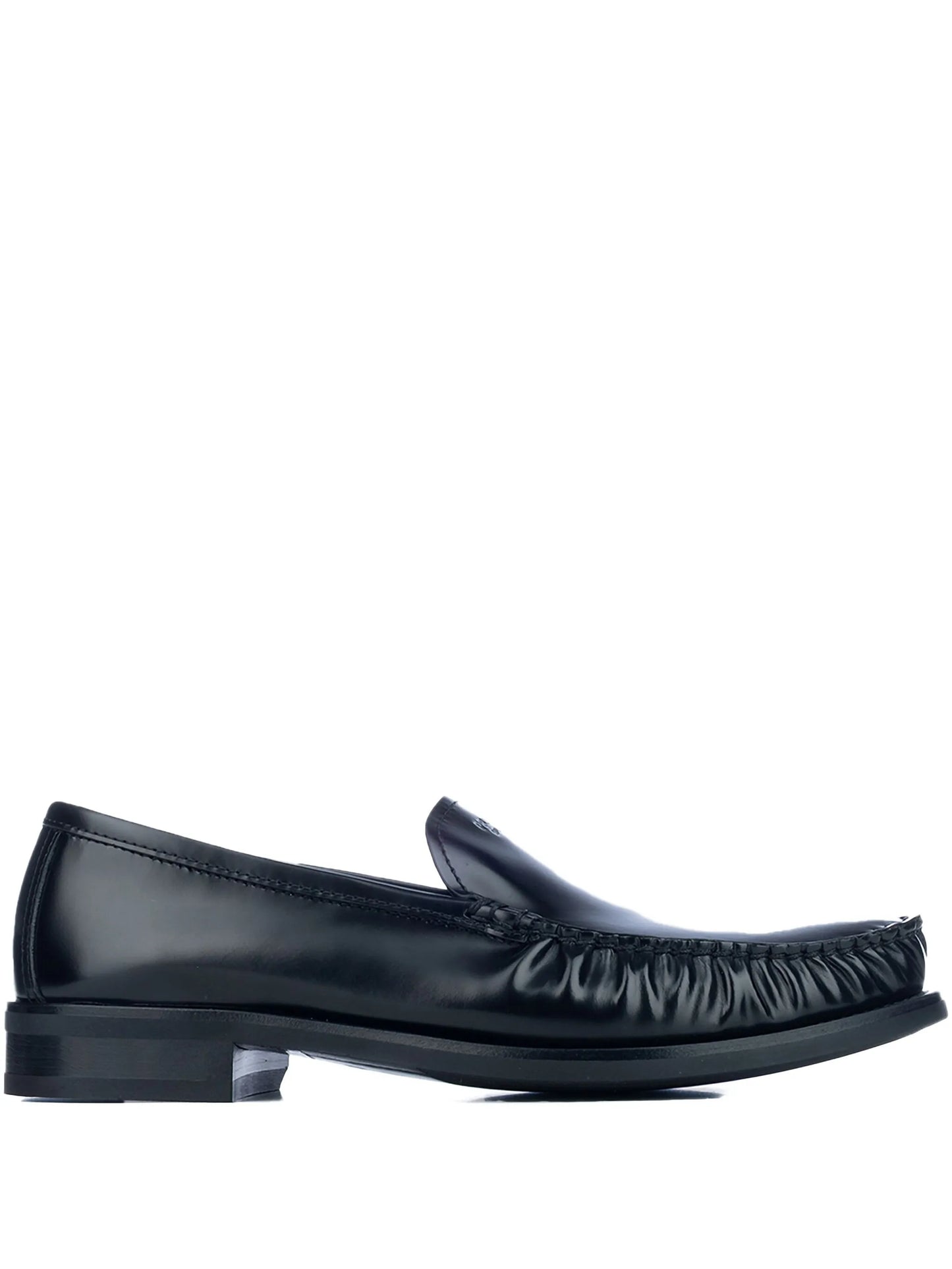 pleated leather loafers