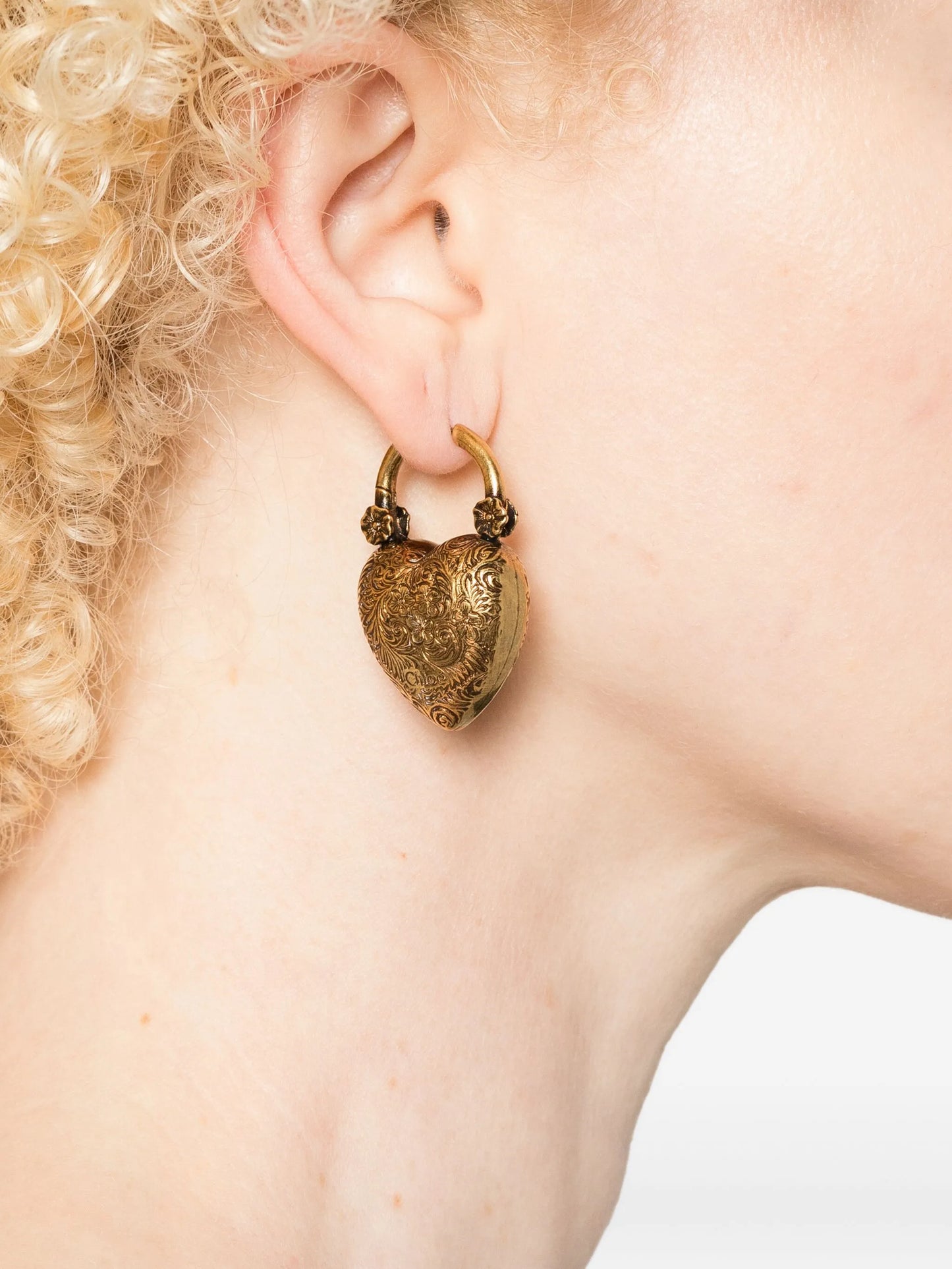heart-shaped drop earrings