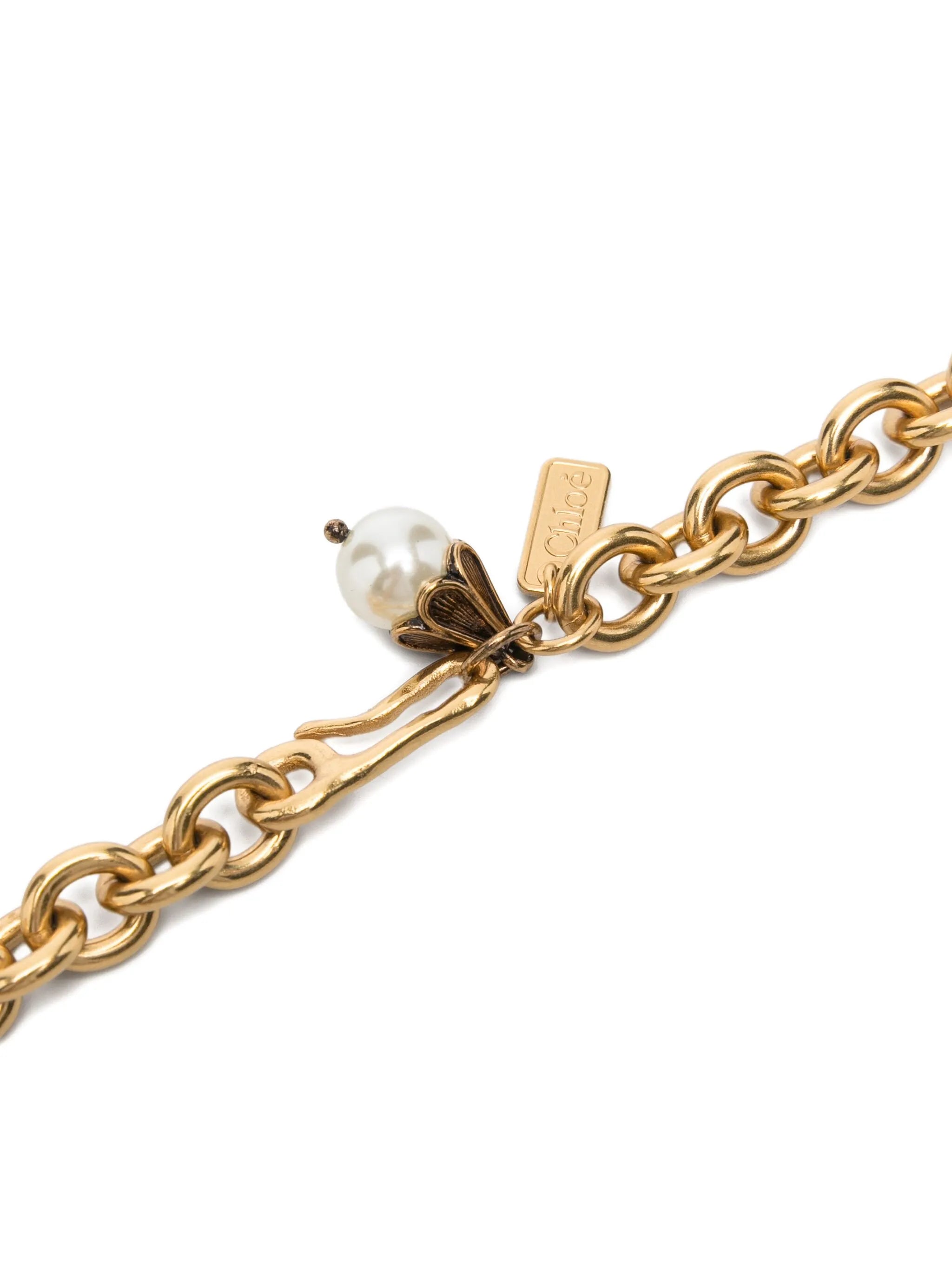 gold heart-charm chain belt