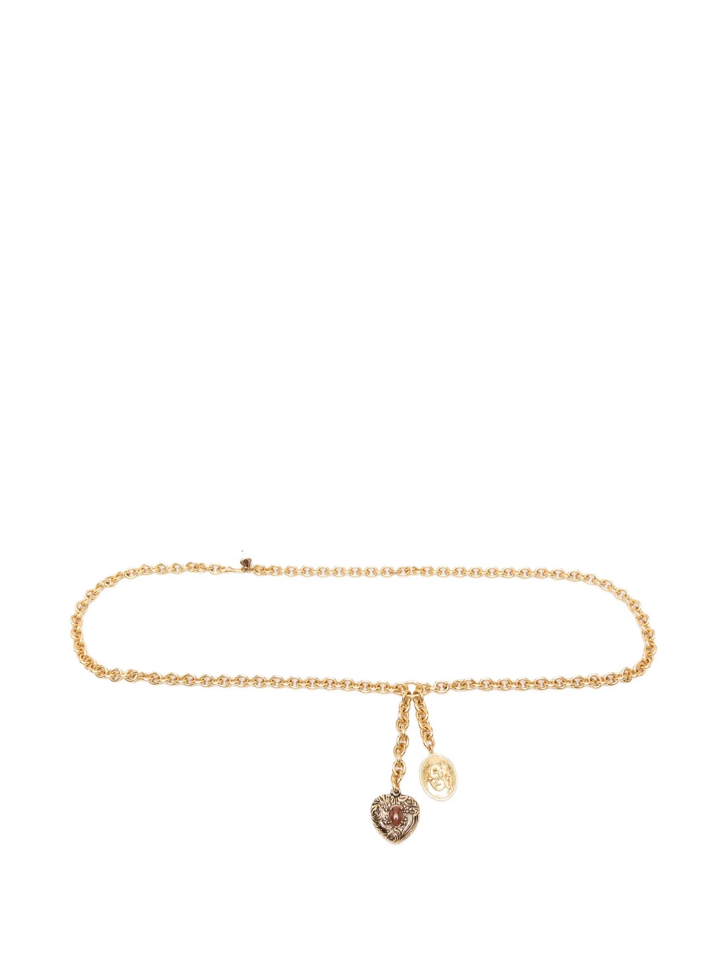 gold heart-charm chain belt