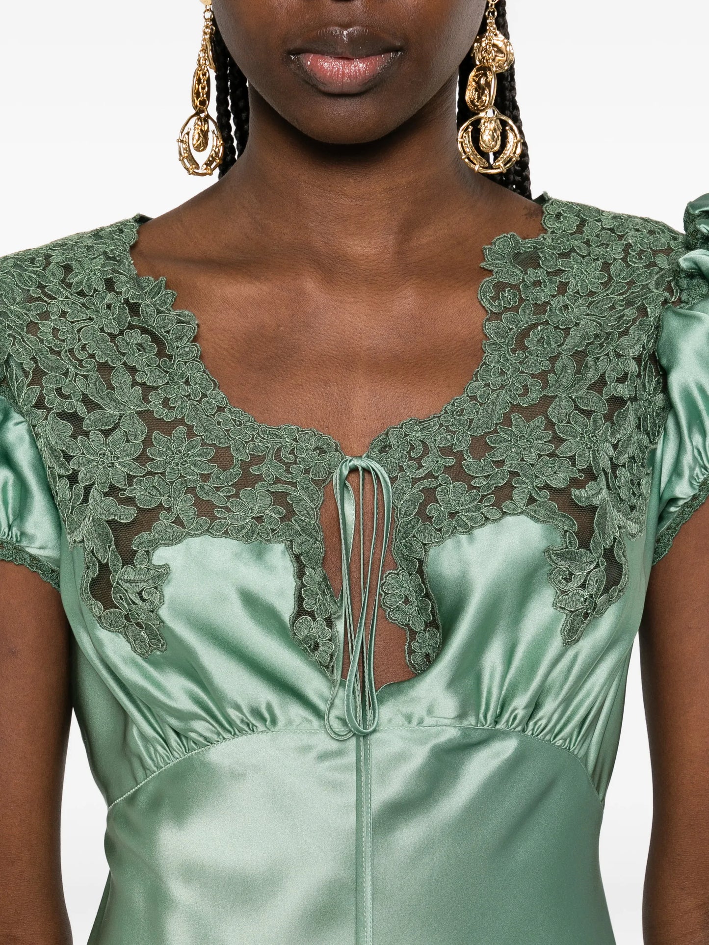 lace-insert maxi dress