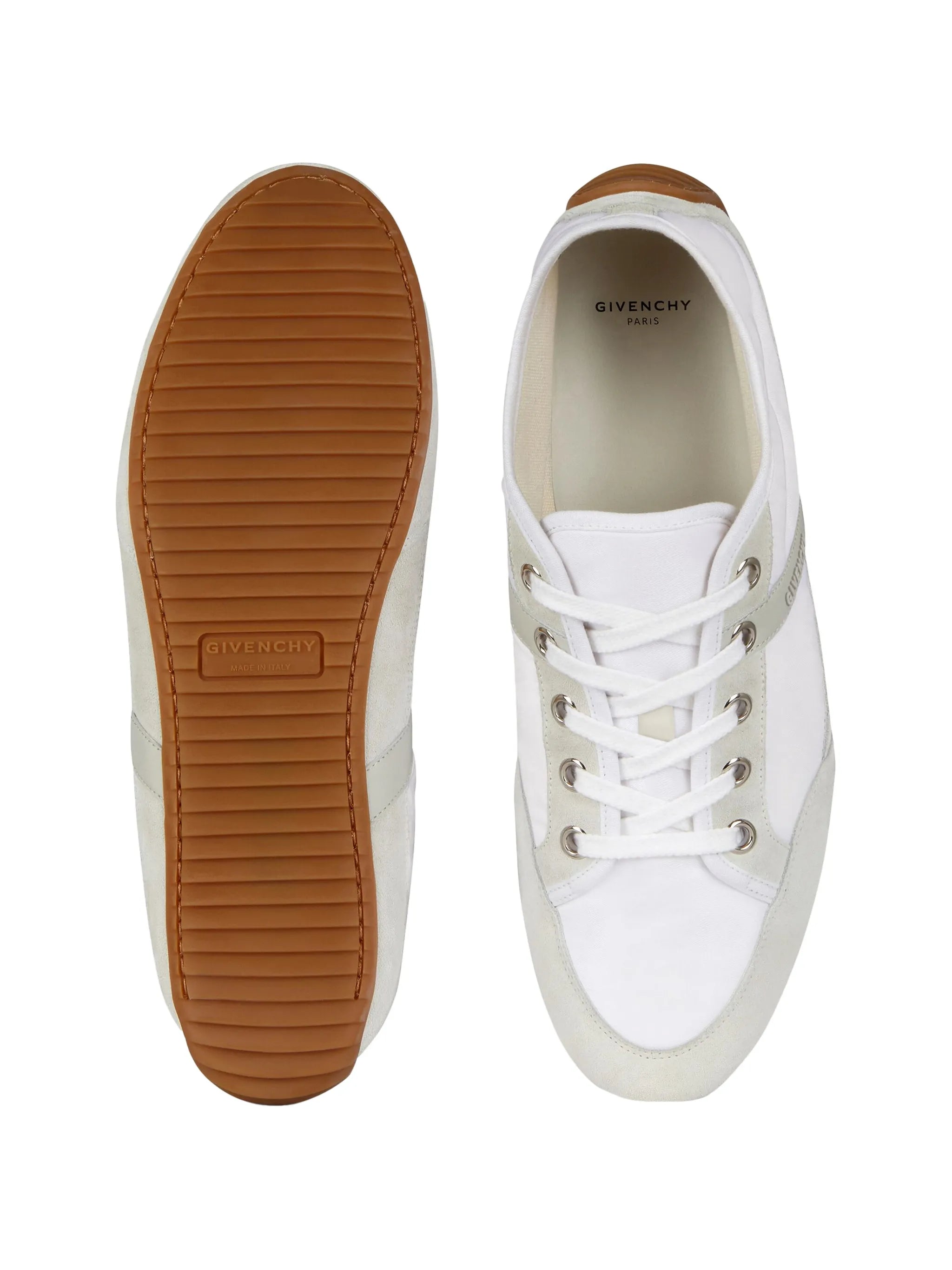 slim sneakers in nylon and suede