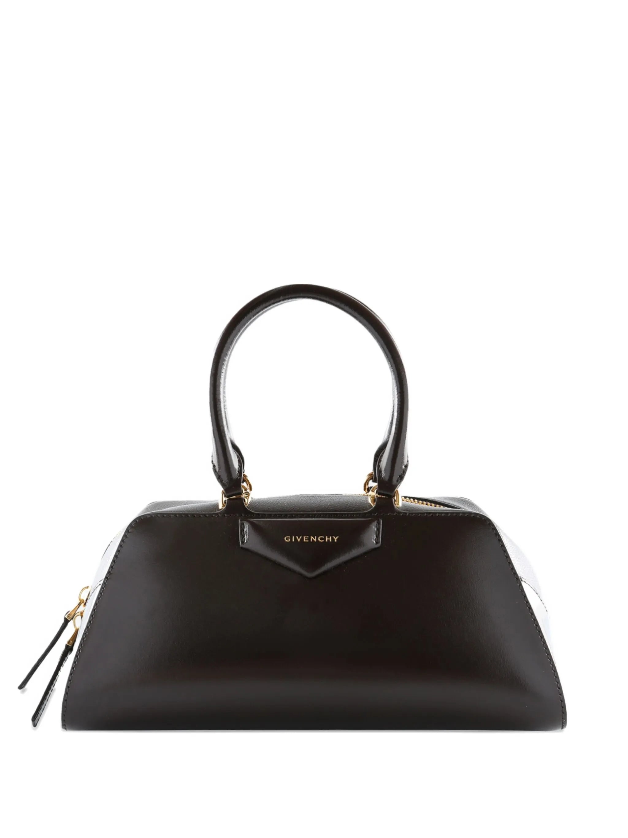 small Antigona East-West bag in box leather