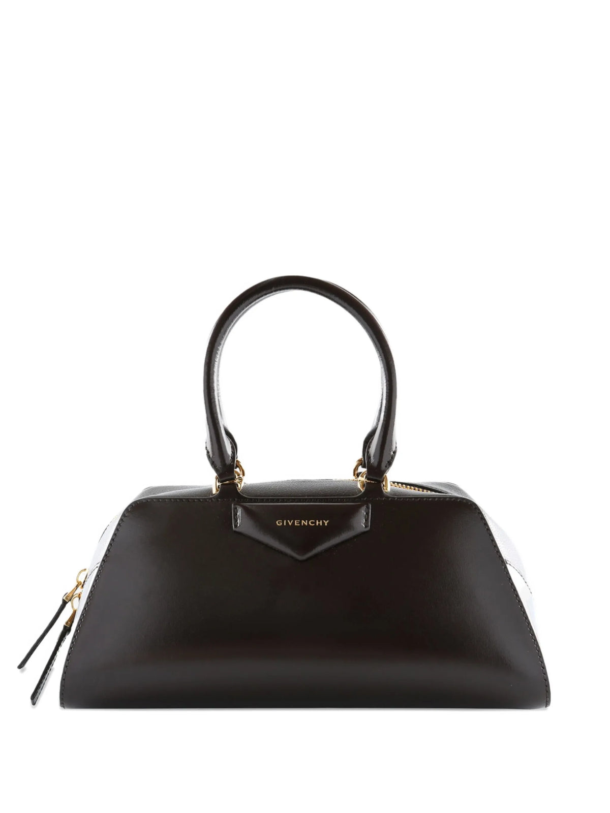 small Antigona East-West bag in box leather