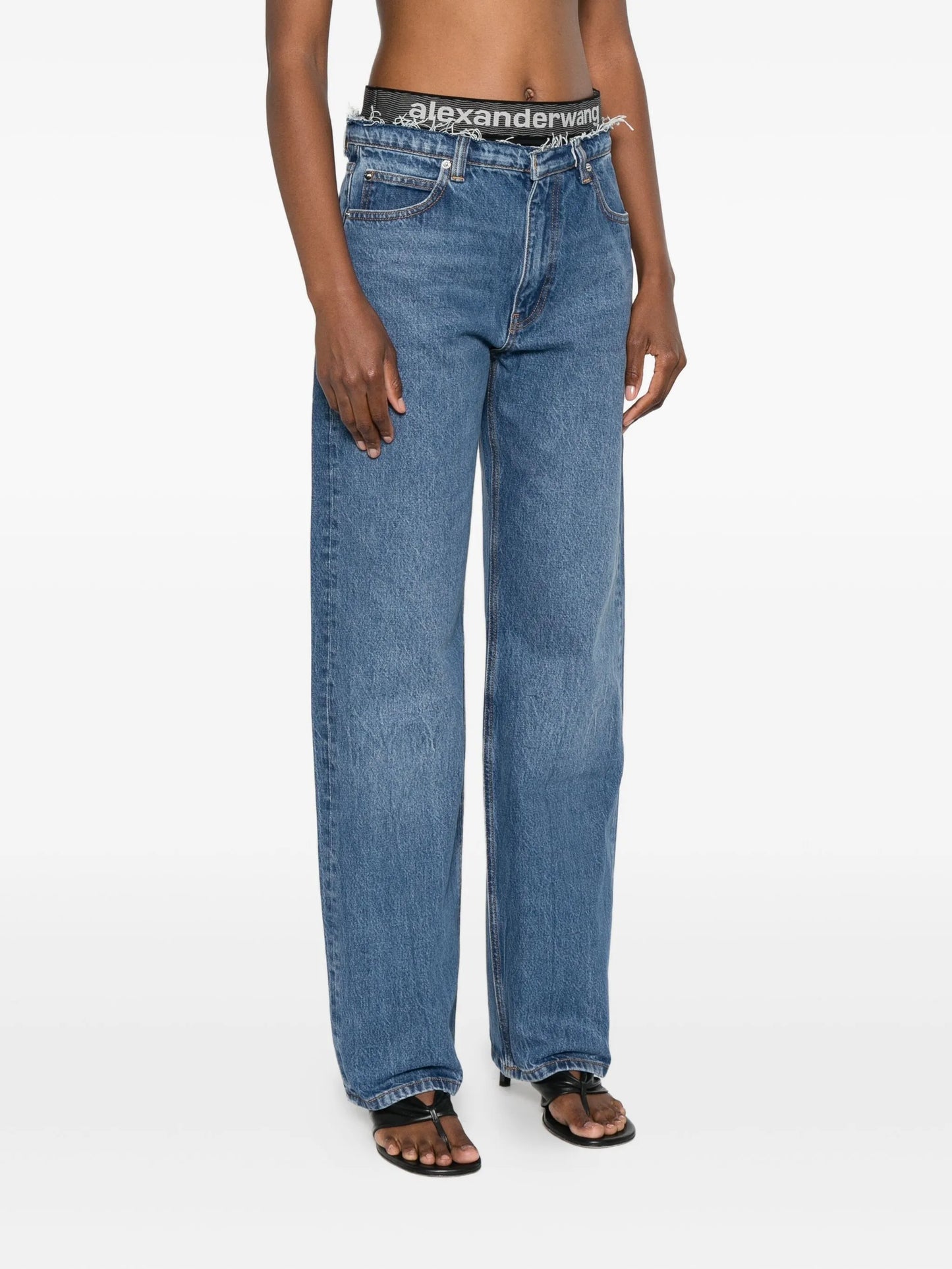 logo-waistband jeans