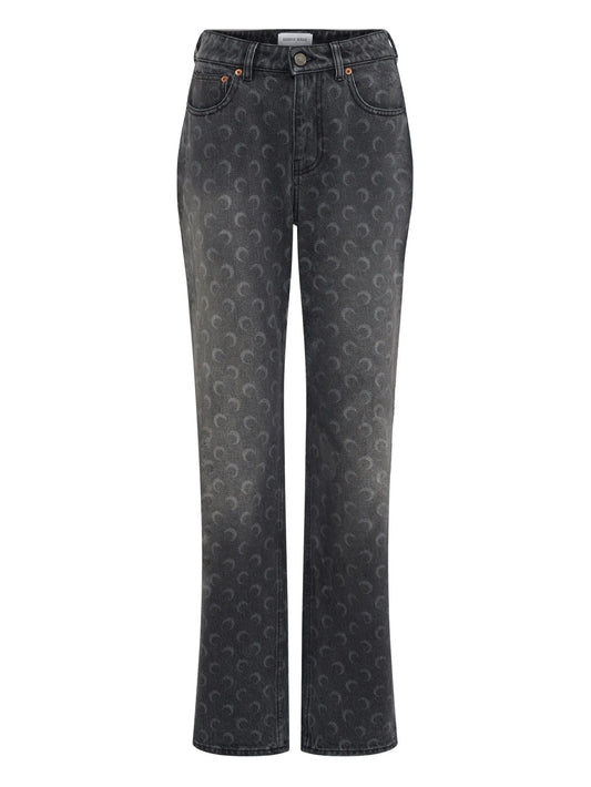 moon laser wash straight jeans
